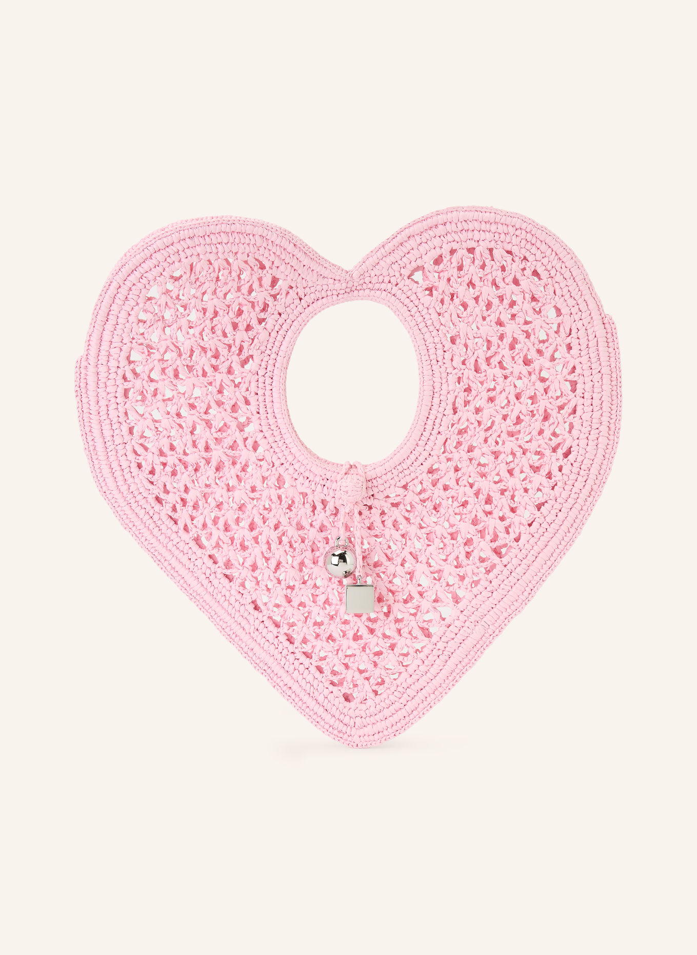 JACQUEMUS LE SPIAGGIA COEUR Shoulder bag: PINK / SILVER