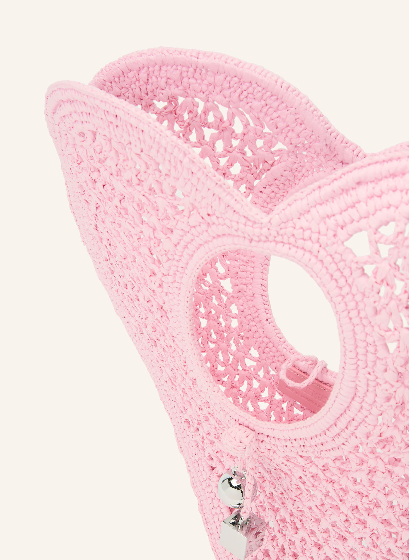 JACQUEMUS LE SPIAGGIA COEUR Shoulder bag: PINK / SILVER