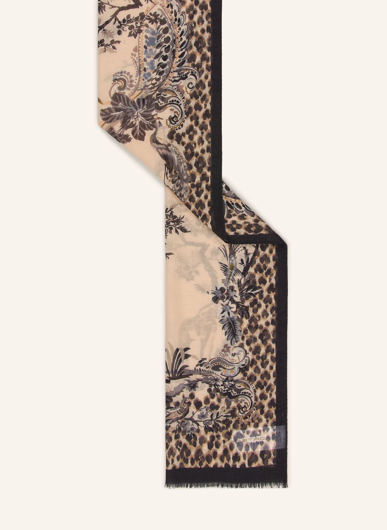 ETRO Kashmir-tørklæde: BEIGE / BRUN / SORT