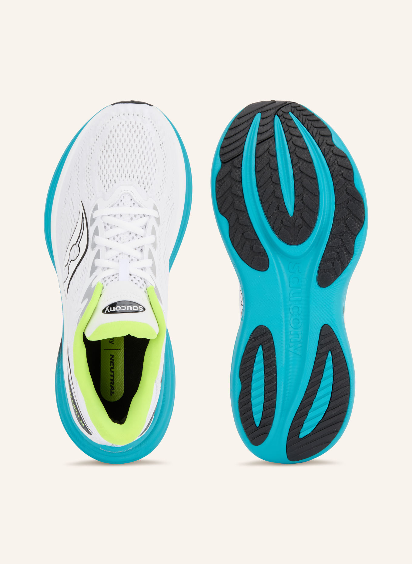 saucony Hardloopschoenen TRIUMPH 24: WIT / NEONGEEL / ZWART