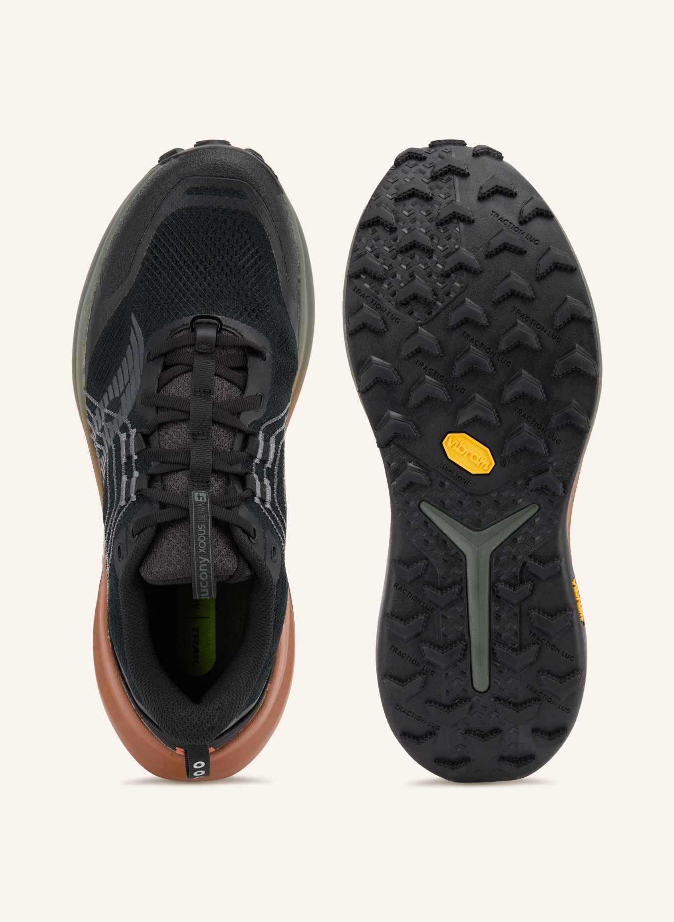 saucony Běžecké trailové boty XODUS ULTRA 4: ČERNÁ / HNĚDÁ