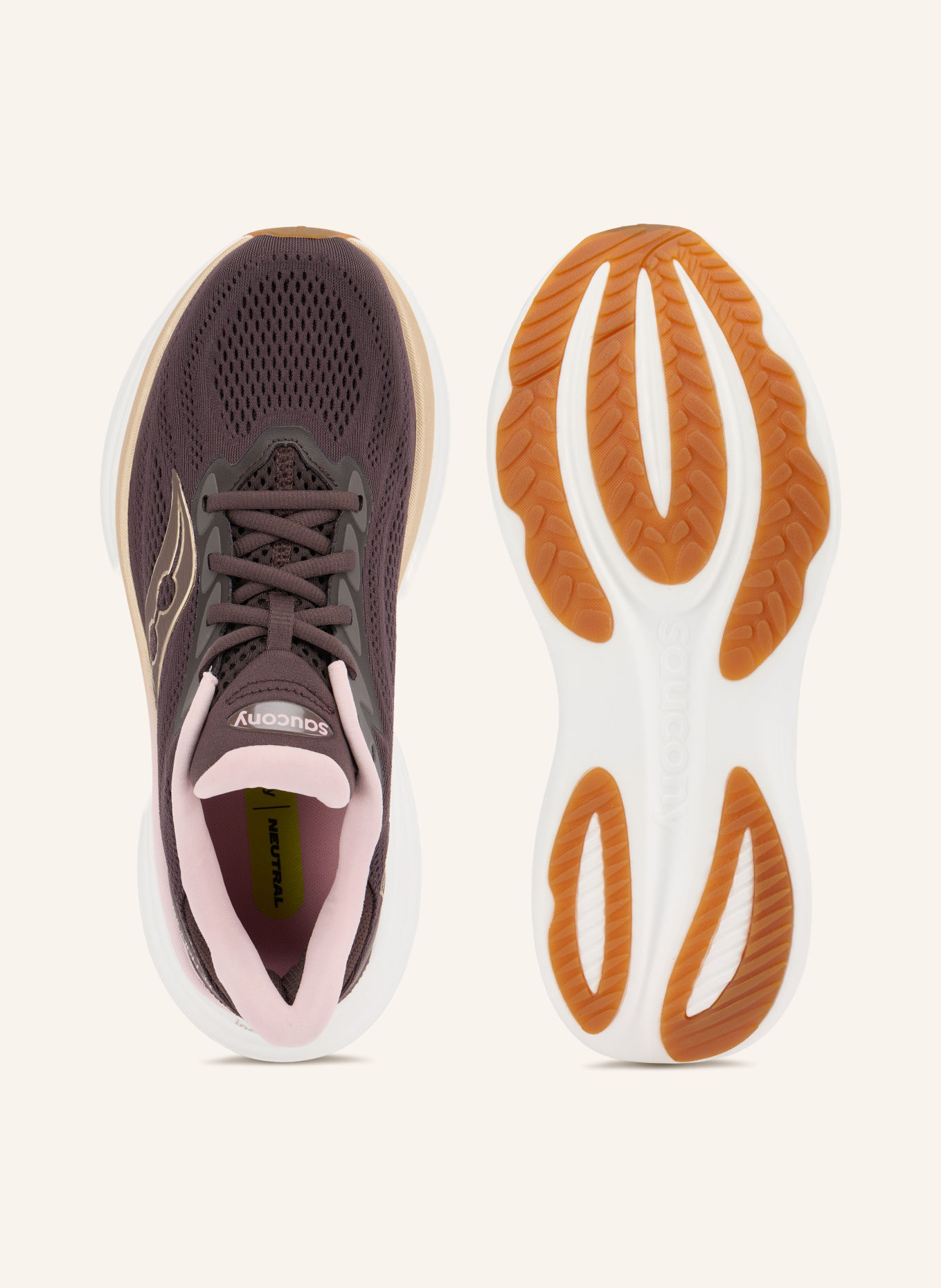 saucony Buty do biegania TRIUMPH 24: CIEMNOBRĄZOWY / ZŁOTY / BLADORÓŻOWY