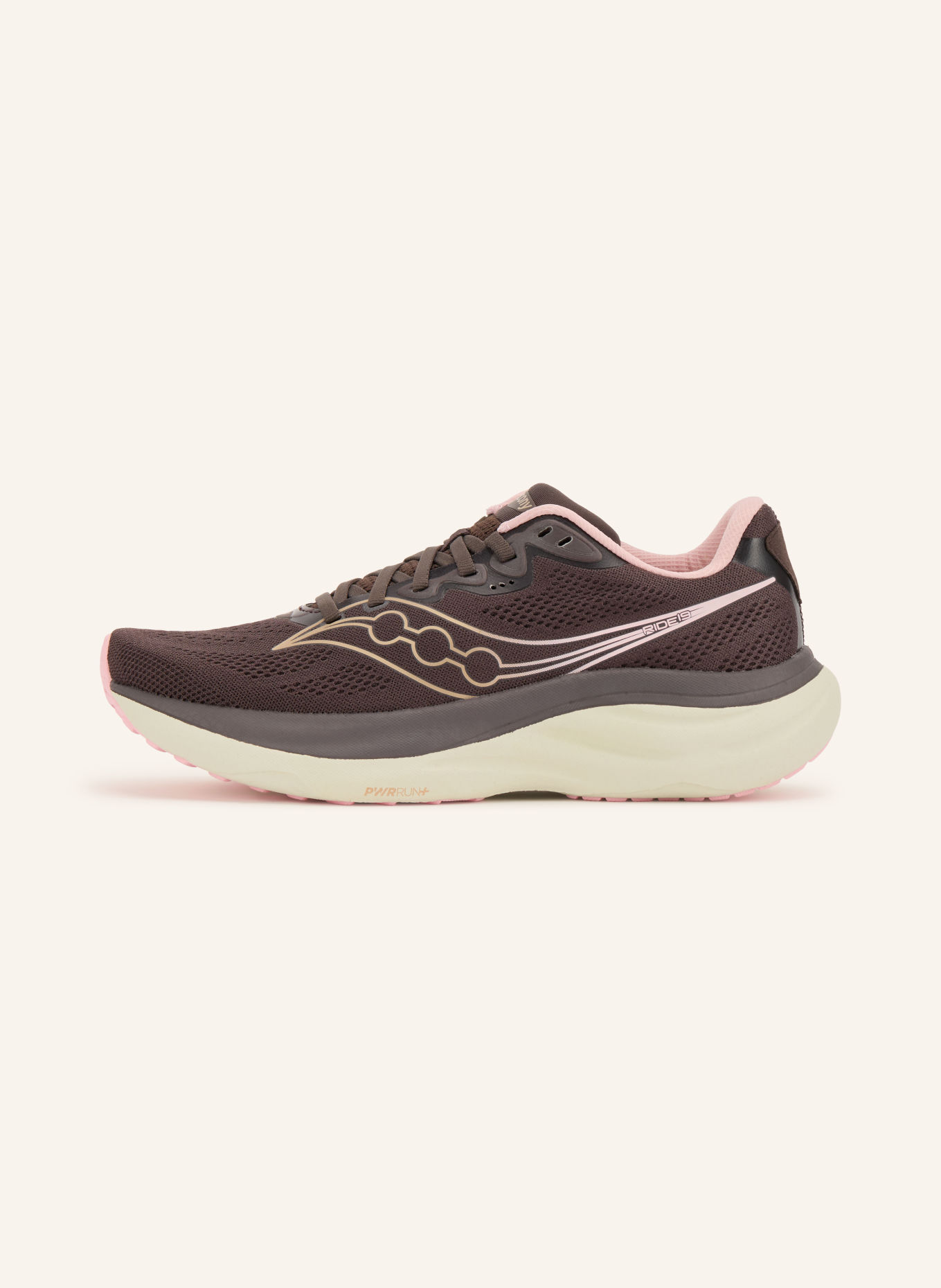 saucony Buty do biegania RIDE 19: CIEMNOBRĄZOWY / JASNORÓŻOWY / BEŻOWY