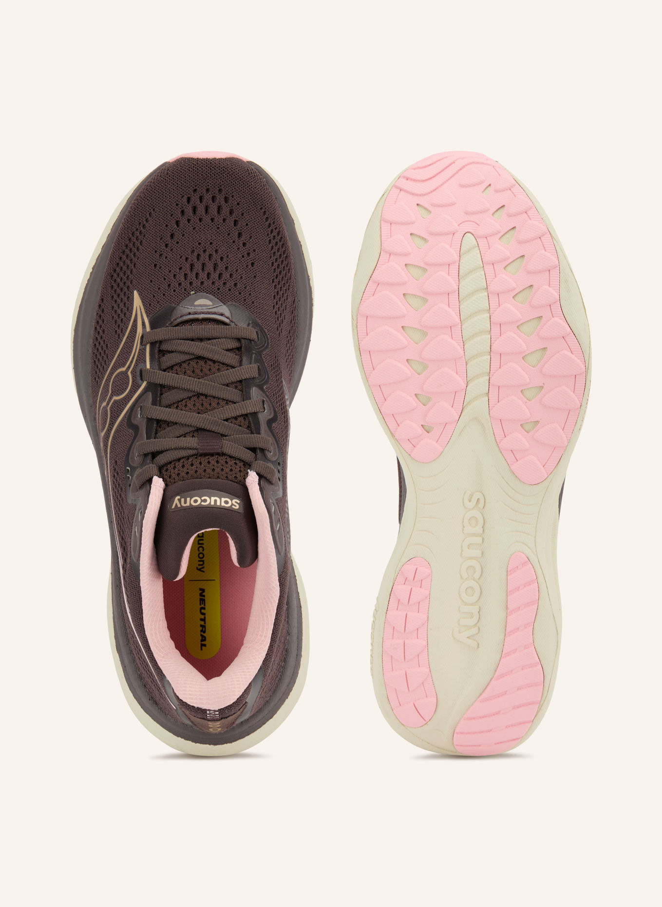 saucony Buty do biegania RIDE 19: CIEMNOBRĄZOWY / JASNORÓŻOWY / BEŻOWY