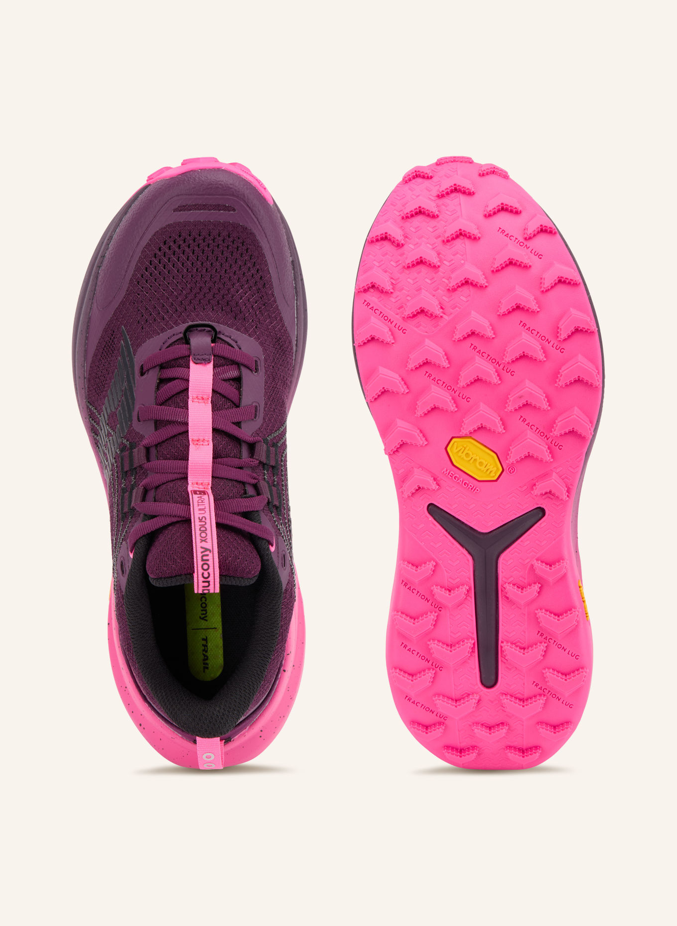 saucony Buty do biegania w terenie XODUS ULTRA 4: FIOLETOWY / JASKRAWY MOCNORÓŻOWY