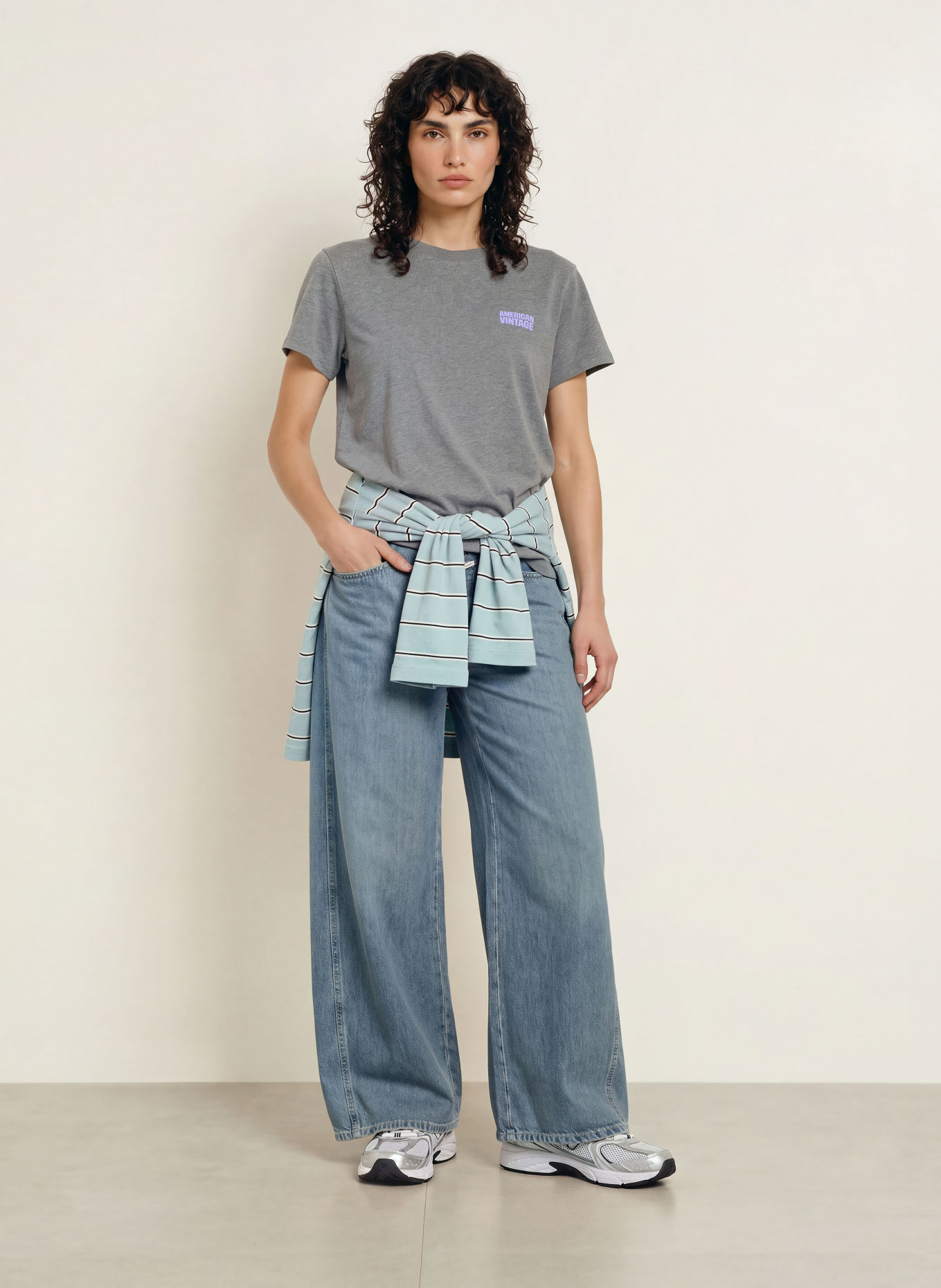 American Vintage T-shirt YKOBOW: GRIJS