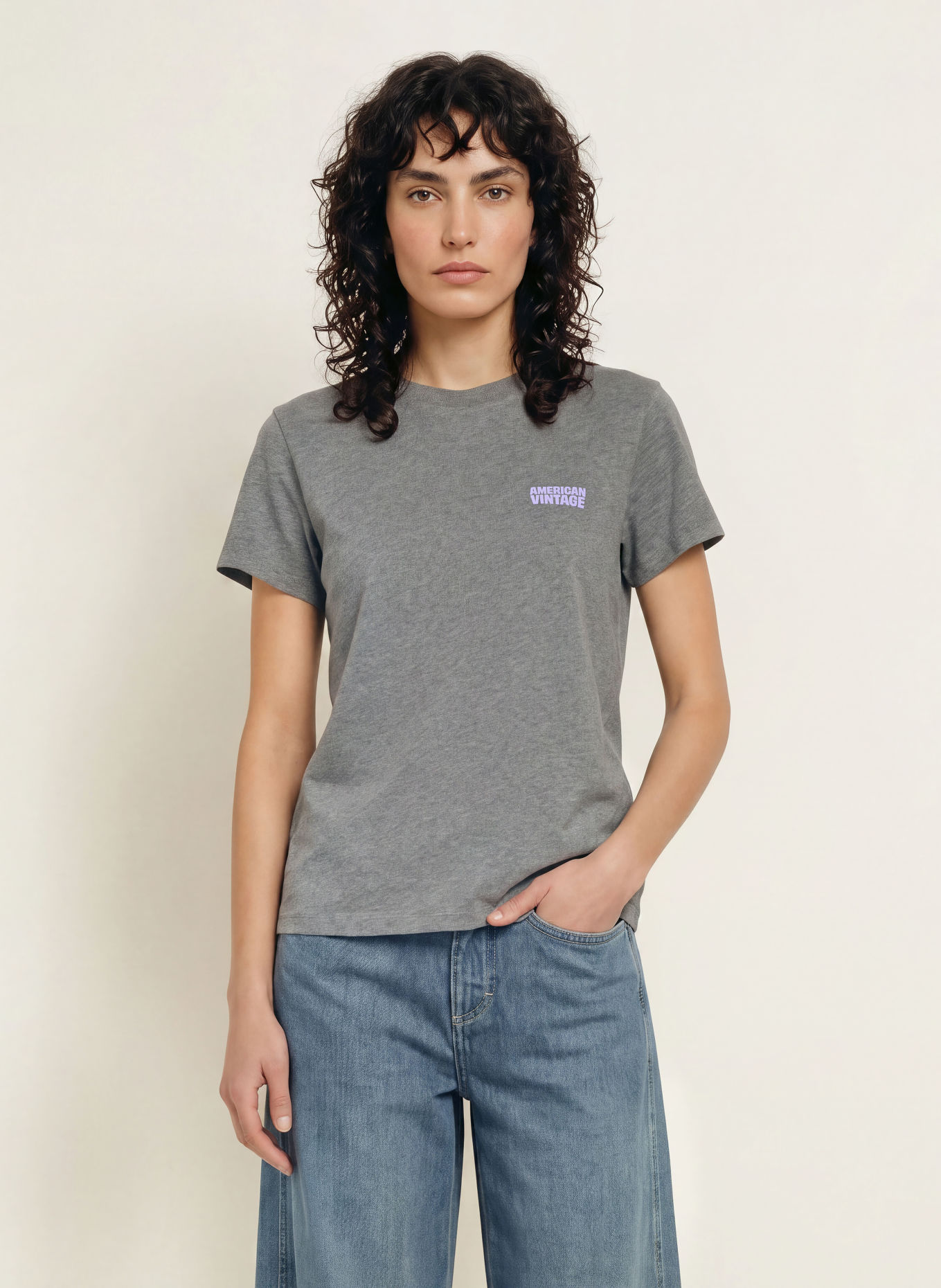 American Vintage T-shirt YKOBOW: GRIJS