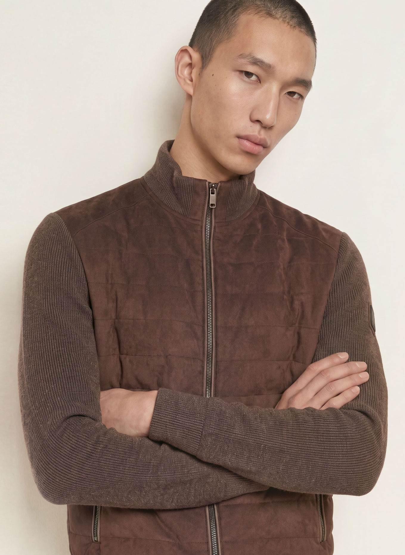 MILESTONE Blouson MSSTANLEY in gemengde materialen: MARRON FONCÉ