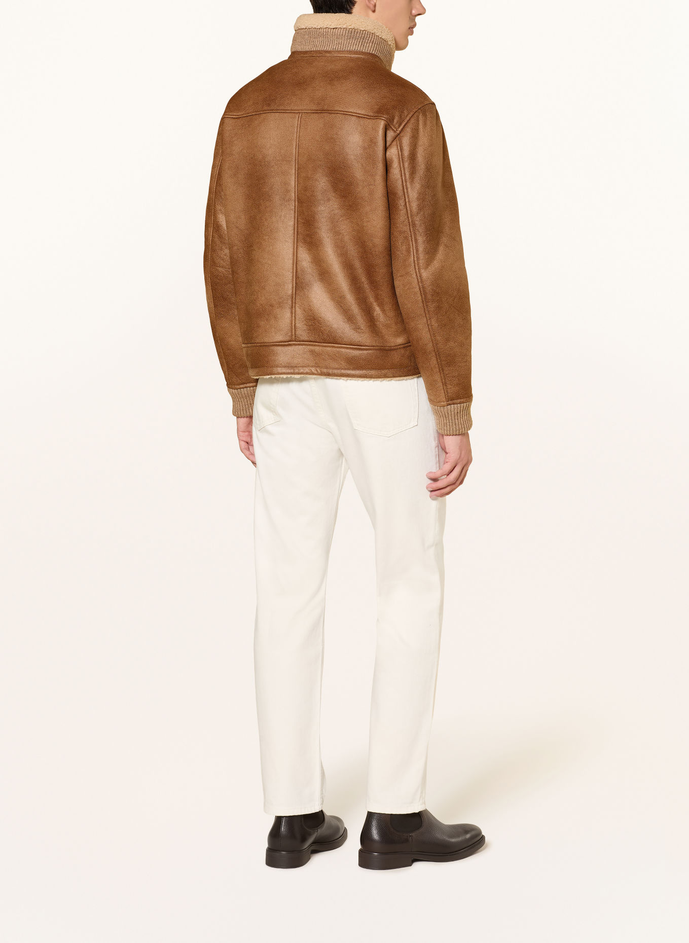MILESTONE MSRIANO Leather-Look Jacket: CAMEL