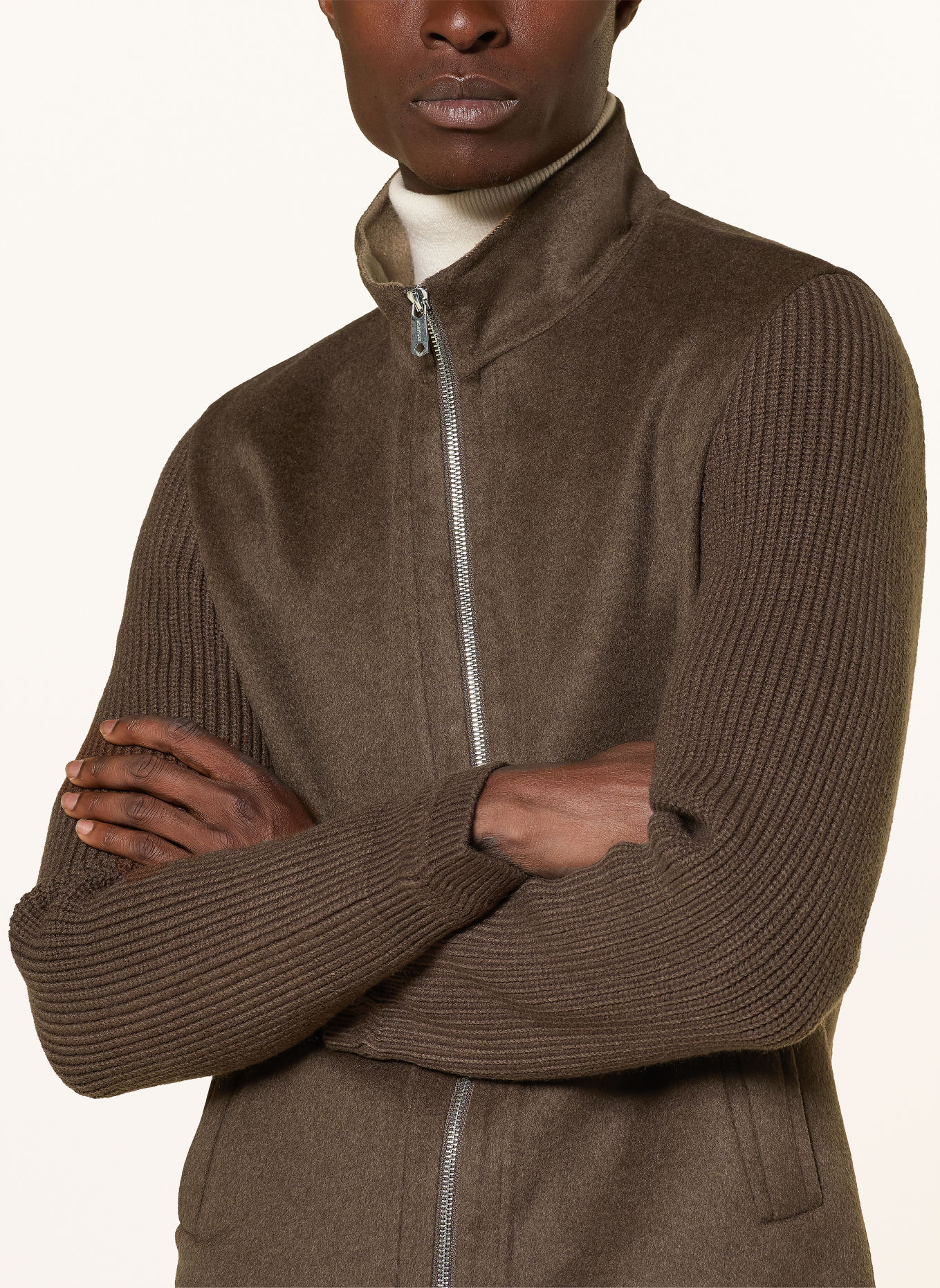 MILESTONE MSKENNEDY Jacket in a mix of materials: DARK BROWN