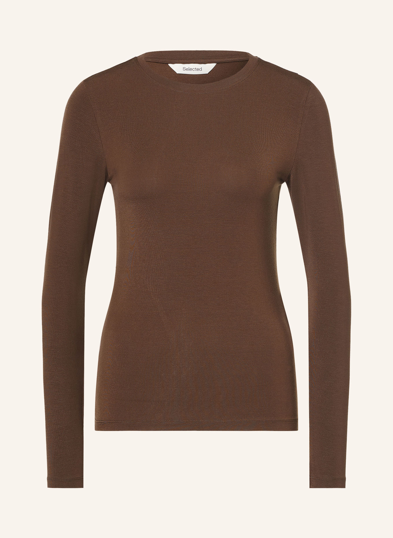 SELECTED Longsleeve: MARRON FONCÉ