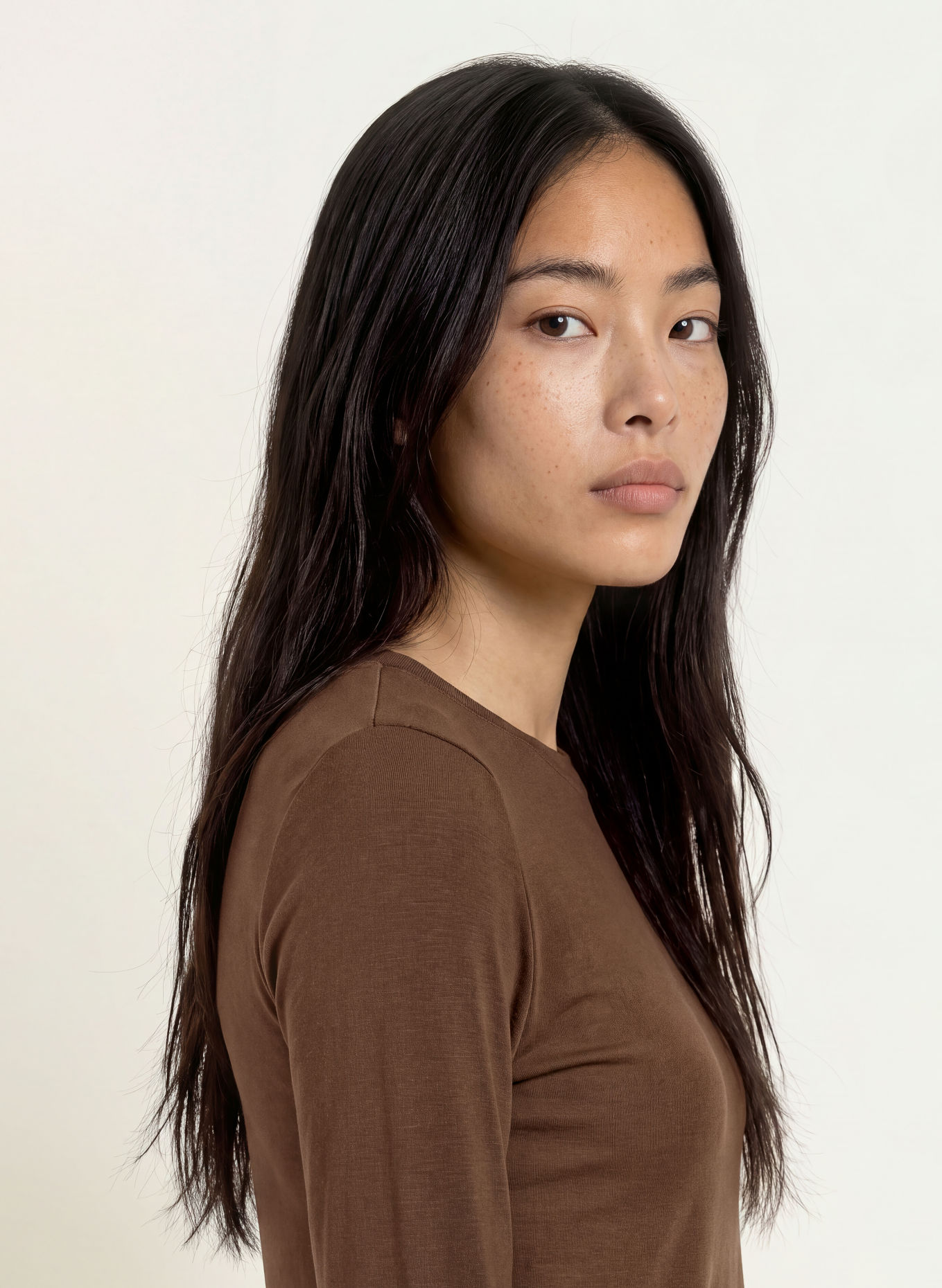 SELECTED Longsleeve: MARRON FONCÉ