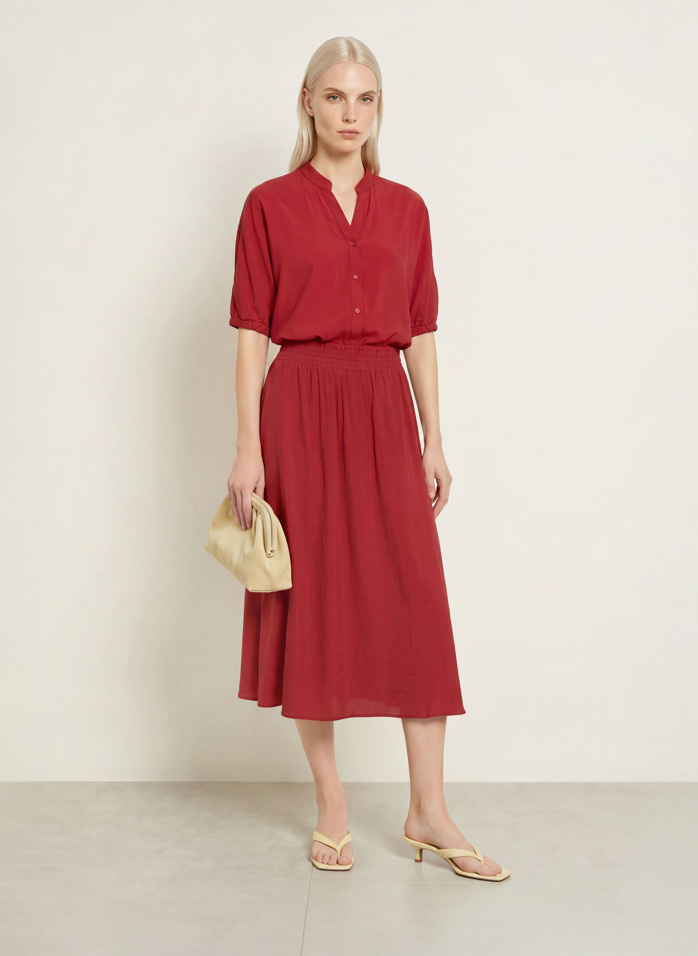 MORE & MORE Bluse: DUNKELROT