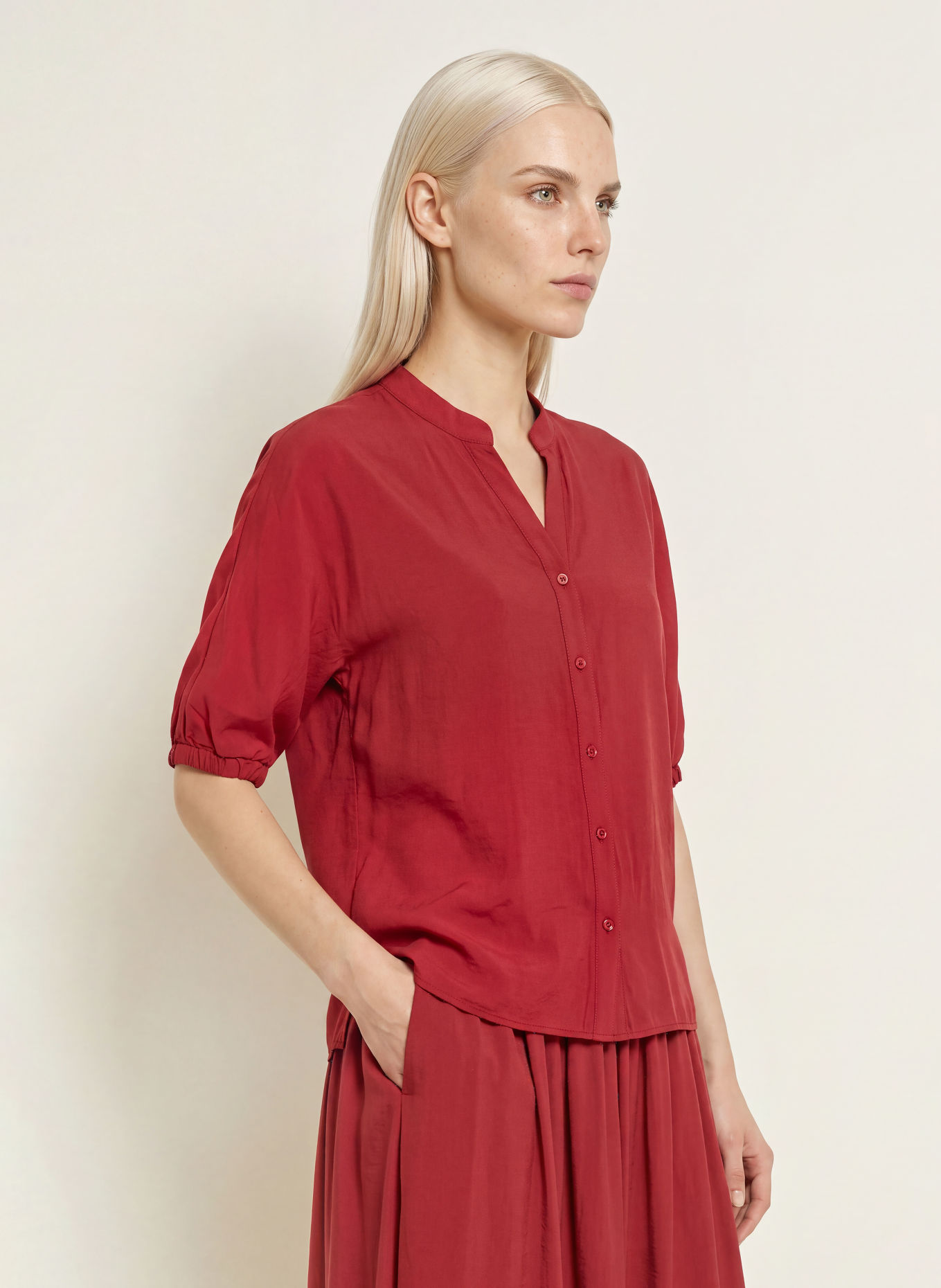 MORE & MORE Bluse: DUNKELROT