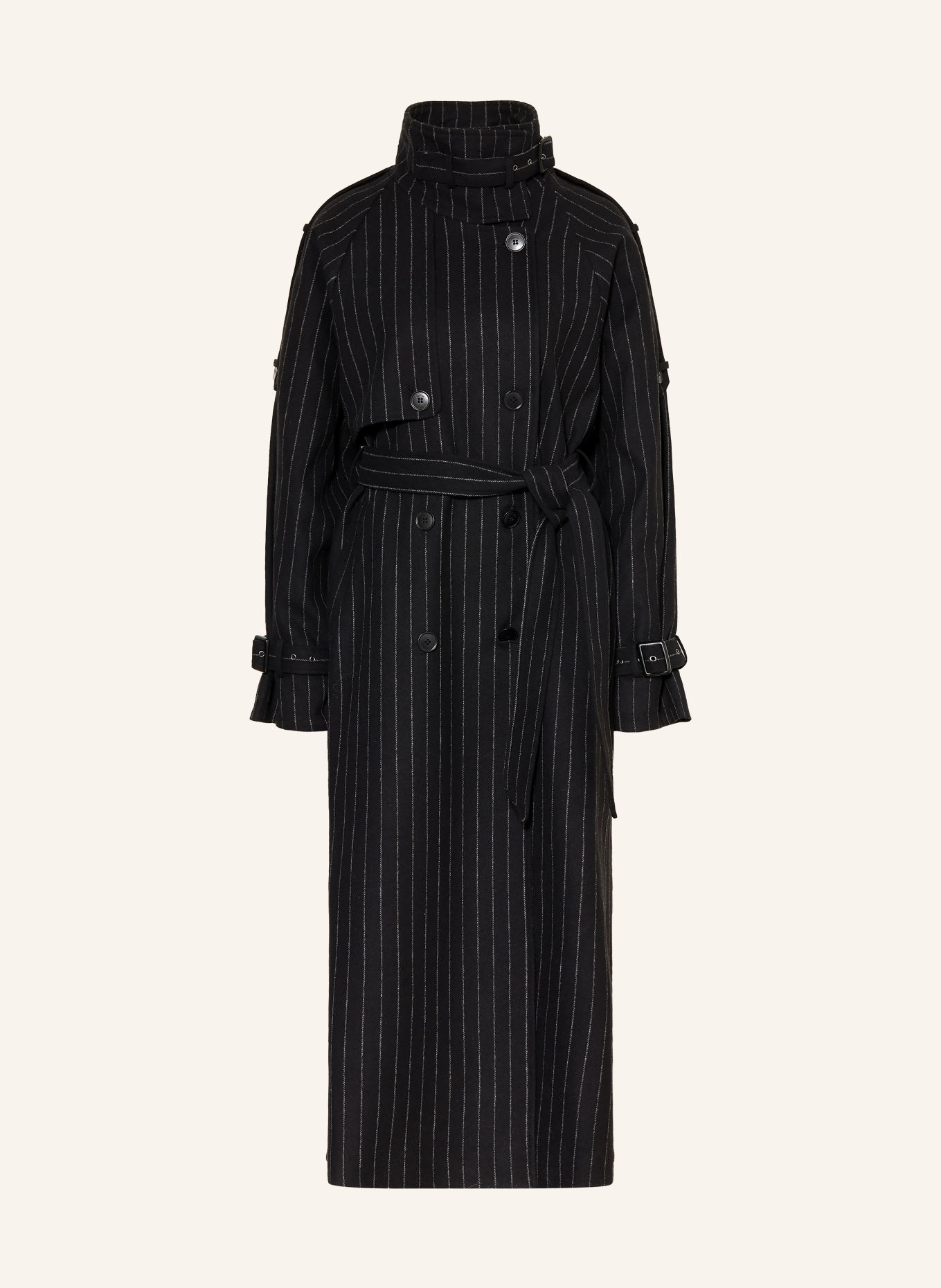 GESTUZ Trenchcoat GZAVIC: SCHWARZ / HELLGRAU