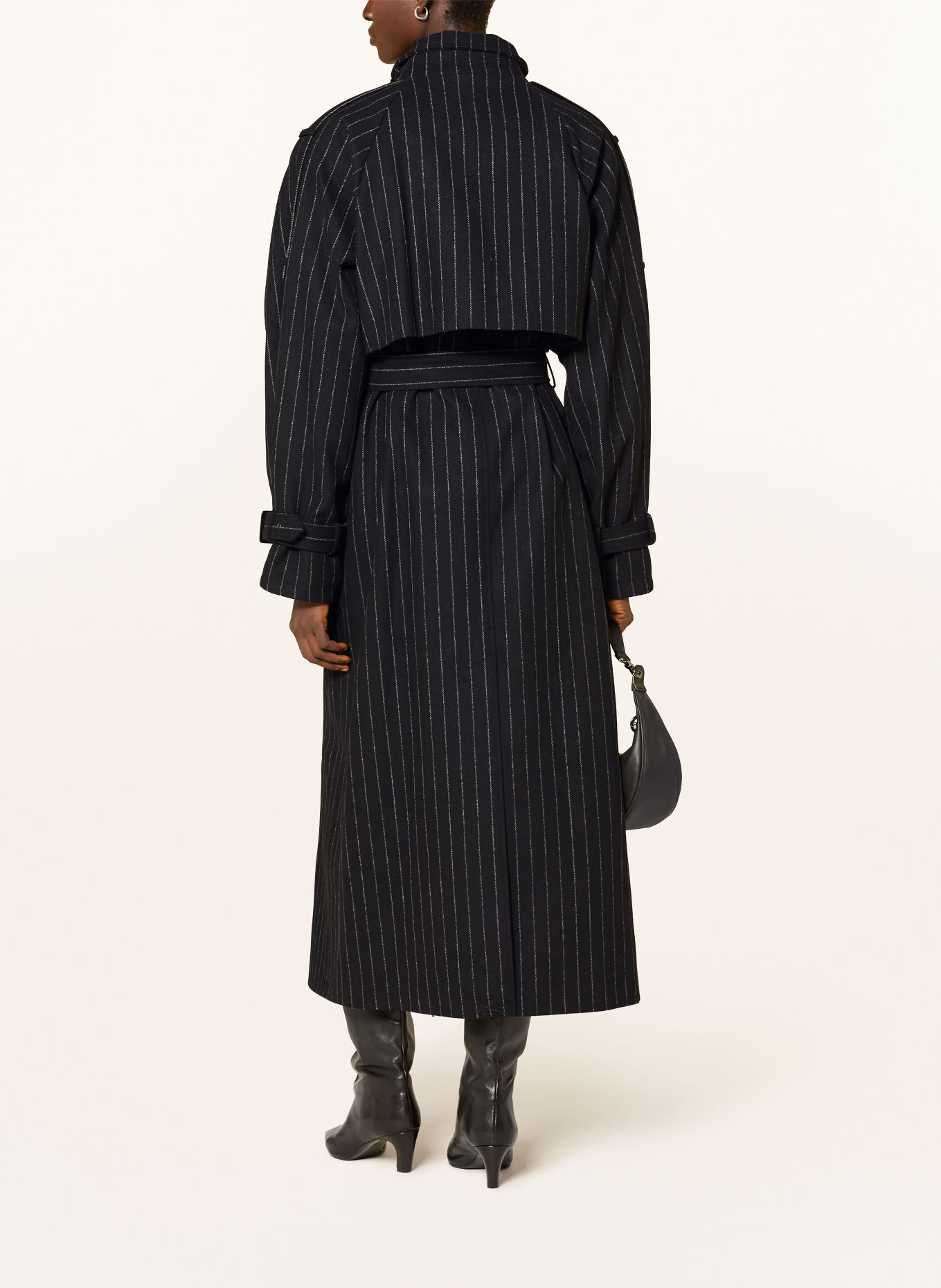 GESTUZ Trenchcoat GZAVIC: SCHWARZ / HELLGRAU