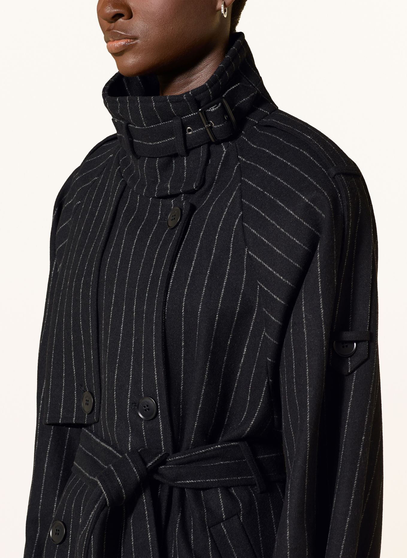 GESTUZ Trenchcoat GZAVIC: SCHWARZ / HELLGRAU
