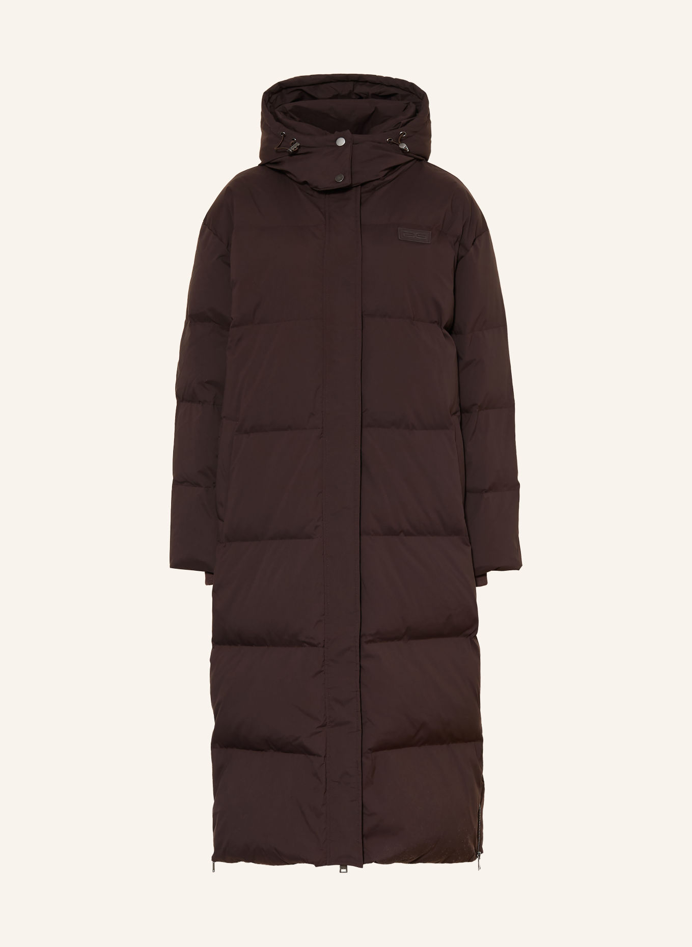GESTUZ GZROA Down coat with Detachable Hood: DARK BROWN