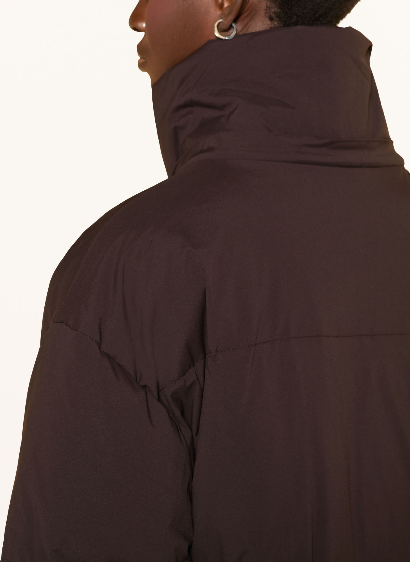 GESTUZ GZROA Down coat with Detachable Hood: DARK BROWN