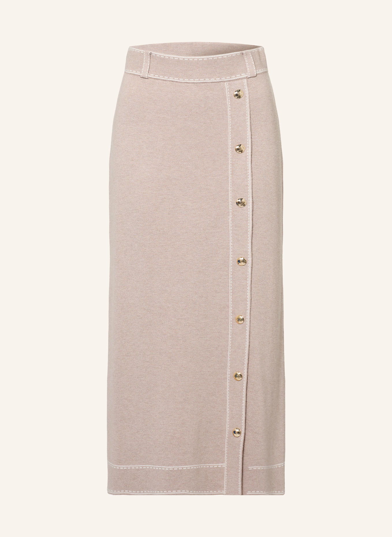 LIU JO Strickrock: TAUPE / WEISS