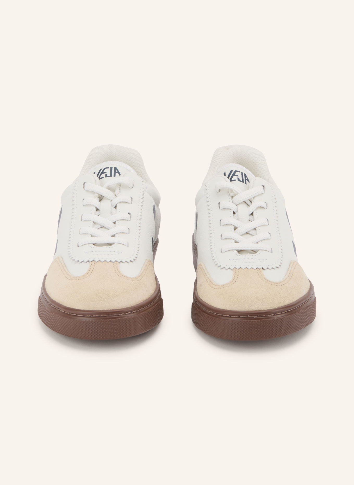 VEJA SMALL VOLLEY Sneakers: WHITE / BEIGE / DARK BLUE