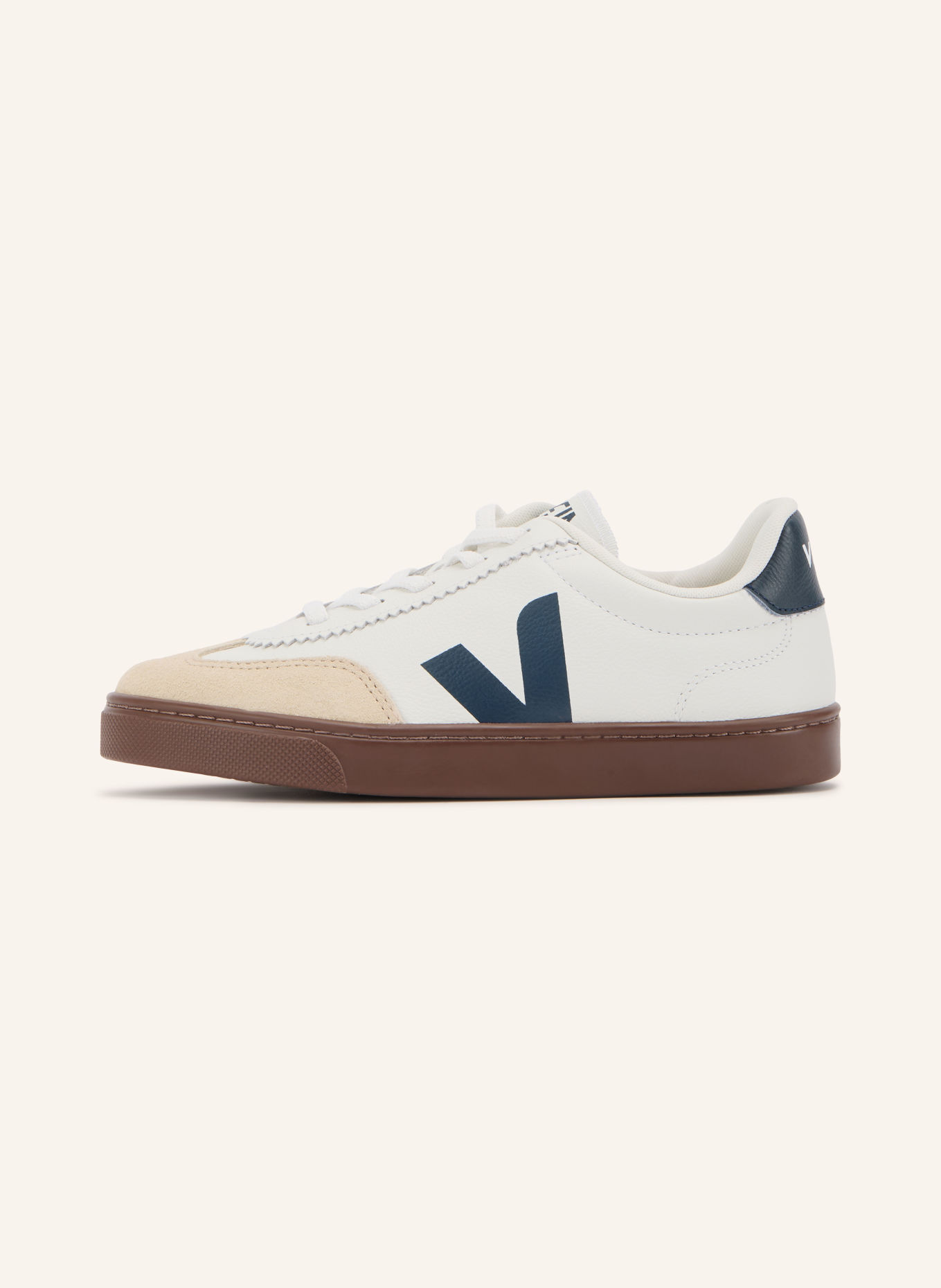 VEJA SMALL VOLLEY Sneakers: WHITE / BEIGE / DARK BLUE