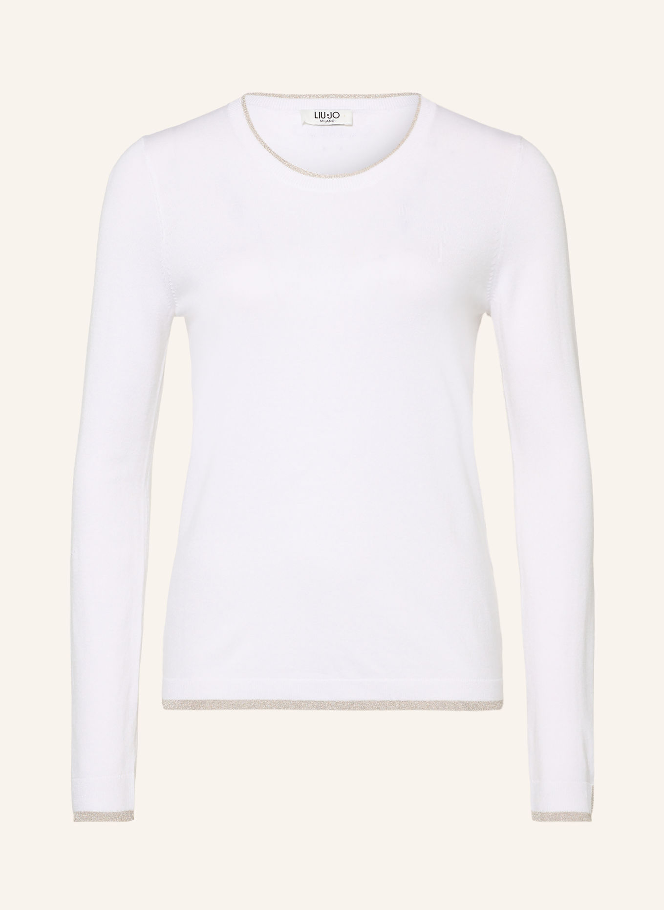 LIU JO Pullover mit Glitzergarn: WEISS / TAUPE
