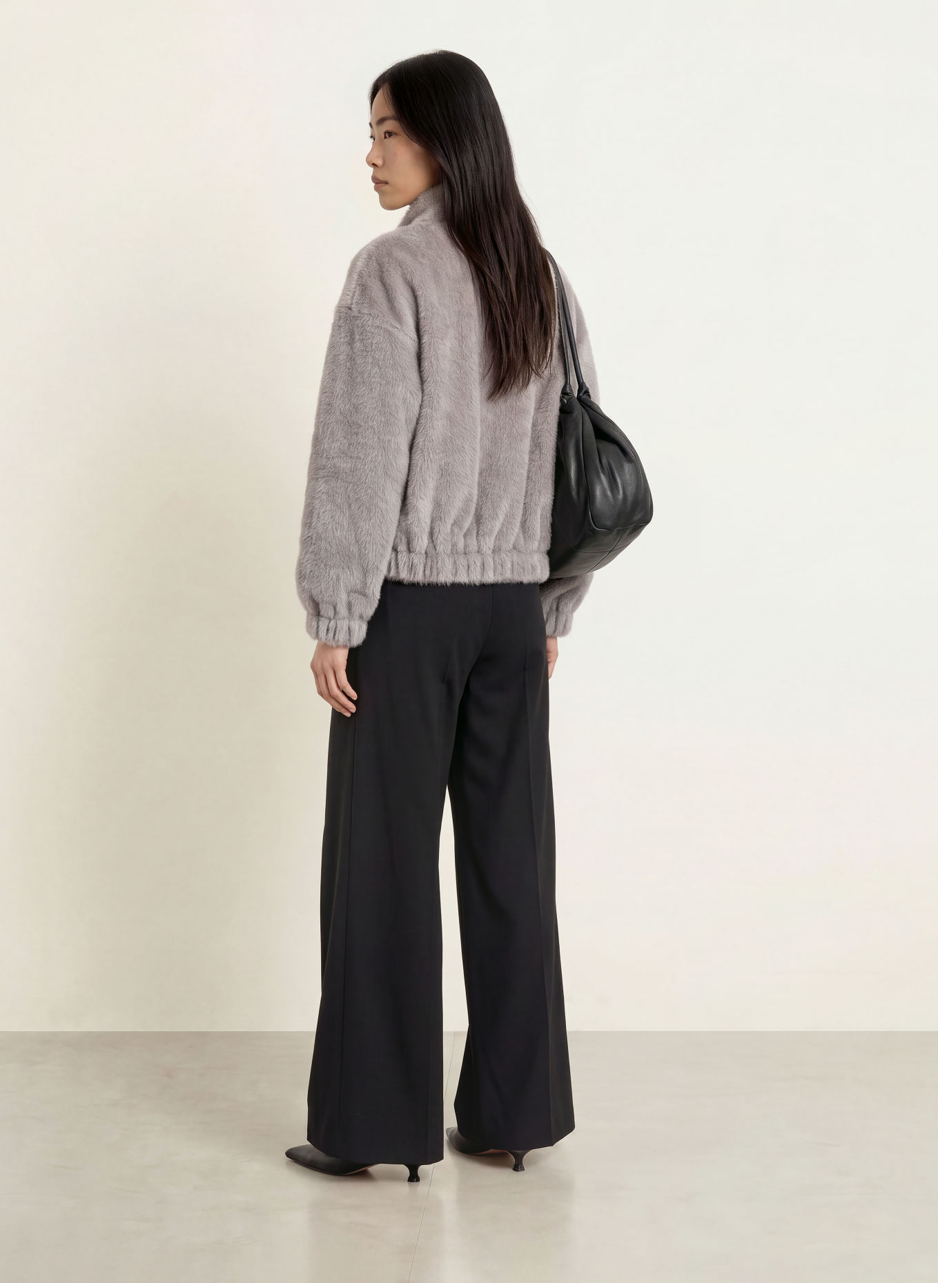 LIU JO Faux Fur Jacket: GRAY