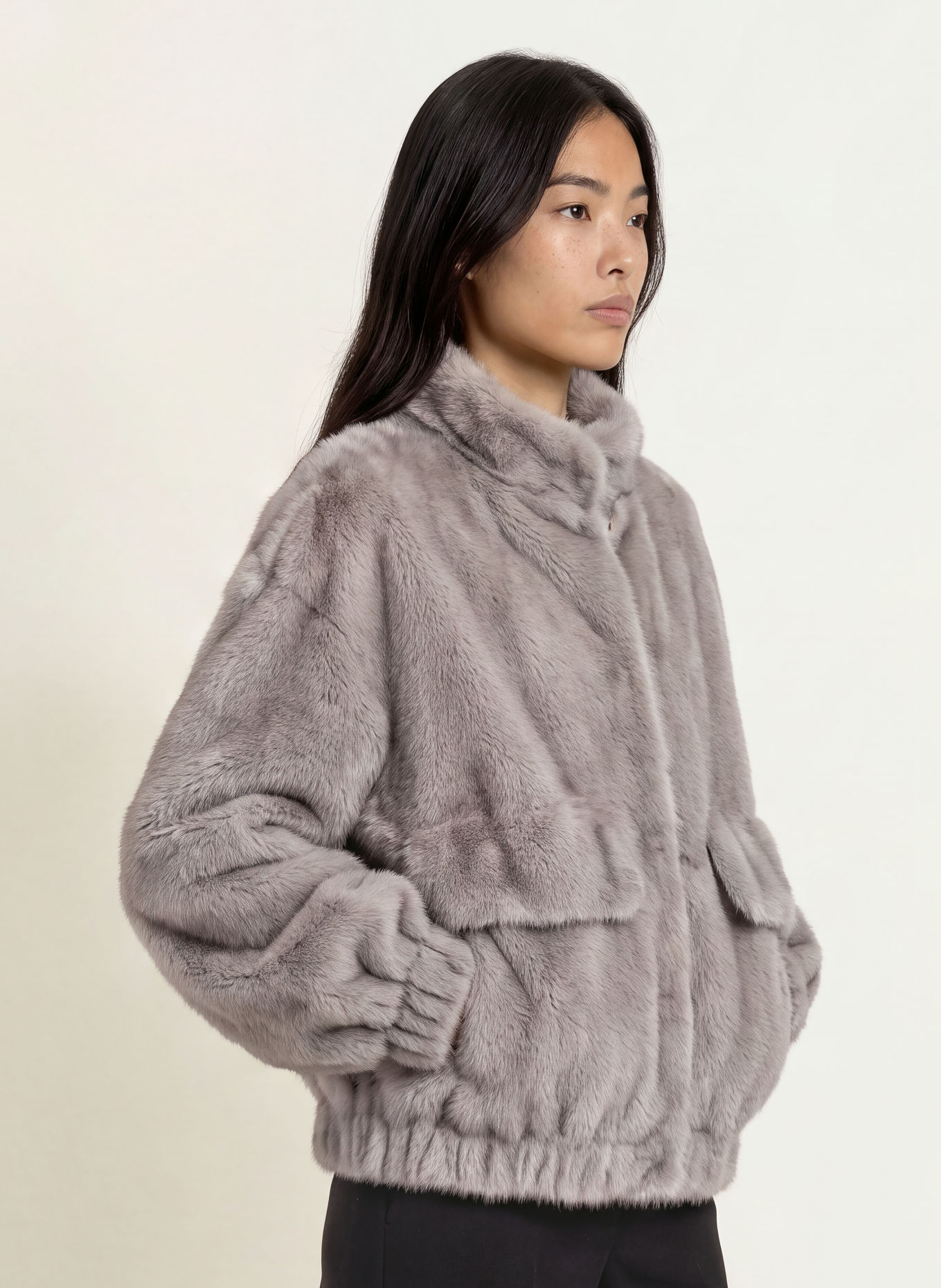 LIU JO Faux Fur Jacket: GRAY
