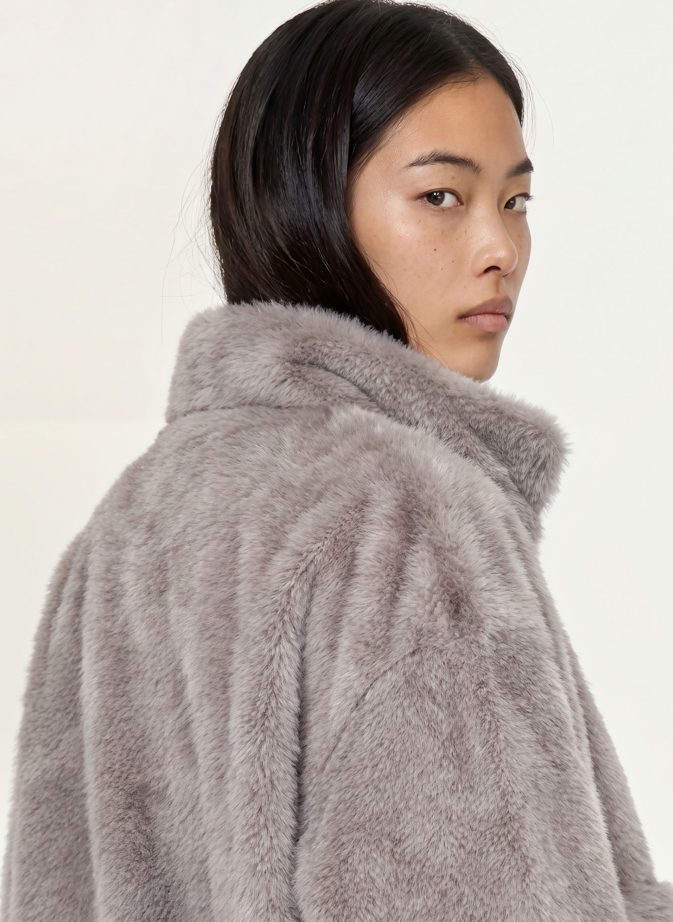 LIU JO Faux Fur Jacket: GRAY