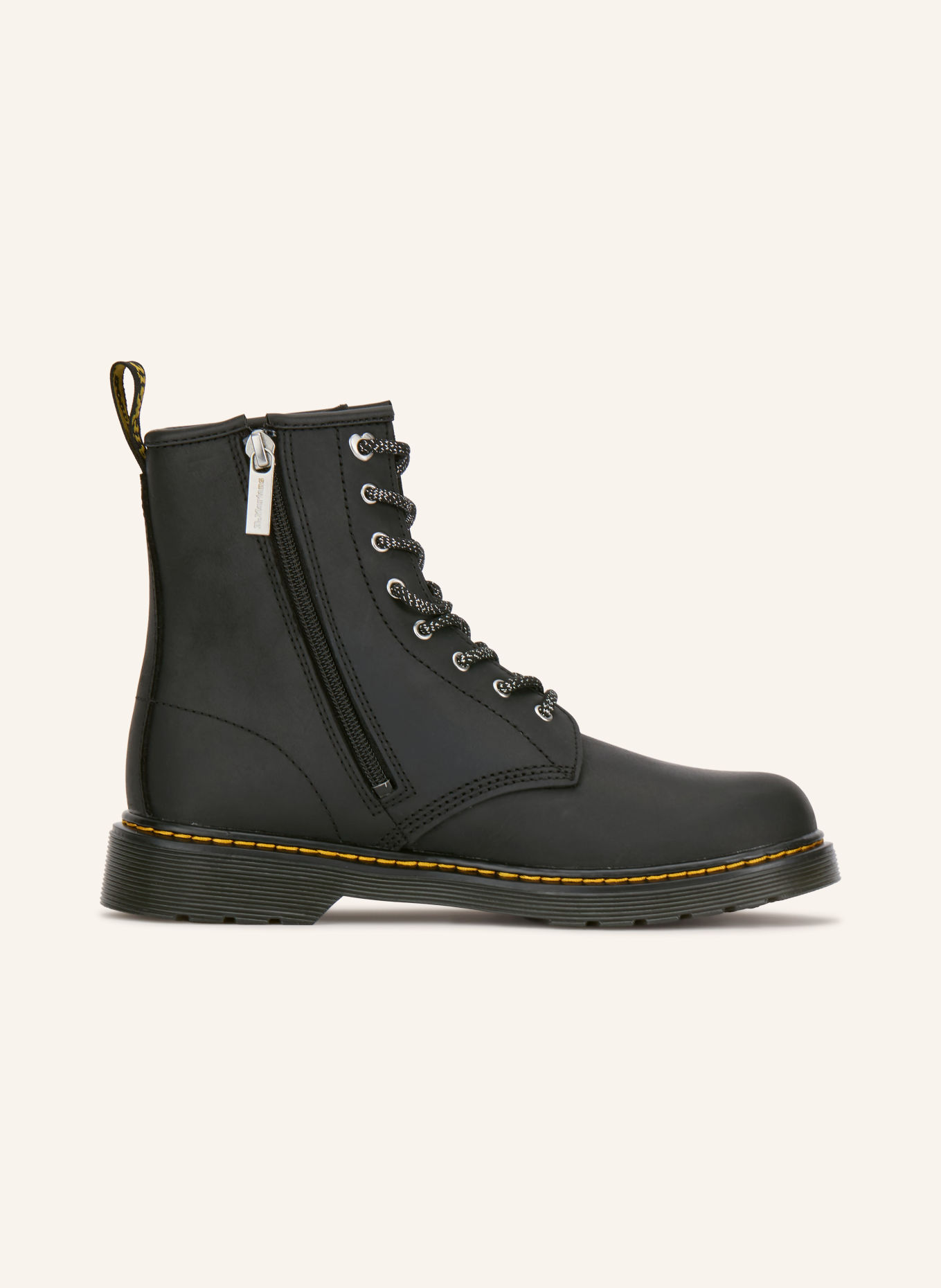 Dr. Martens Veterboots 1460 HS met studs: ZWART / ZILVER / GEEL