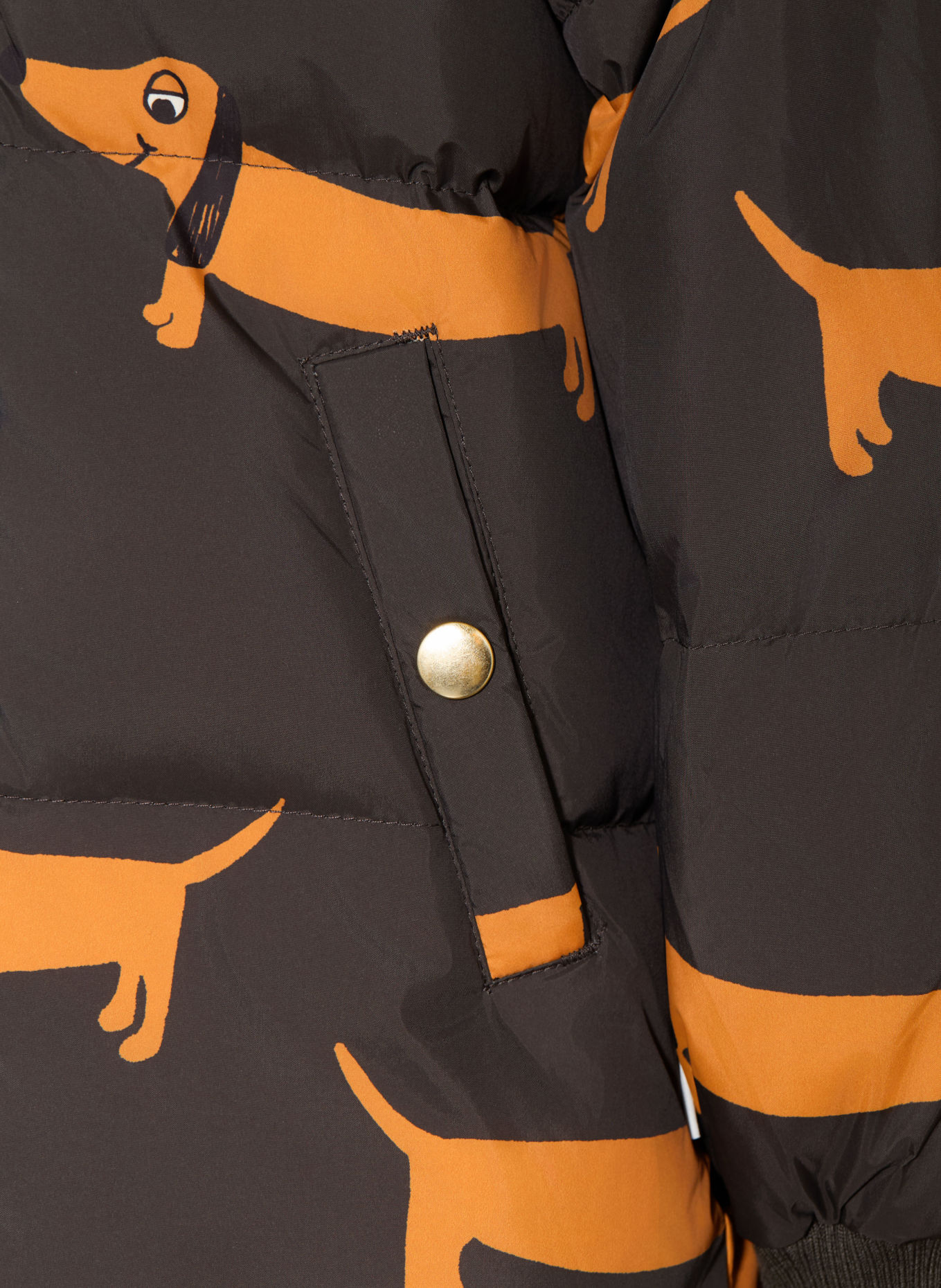 mini rodini Veste matelassée: NOIR / COGNAC