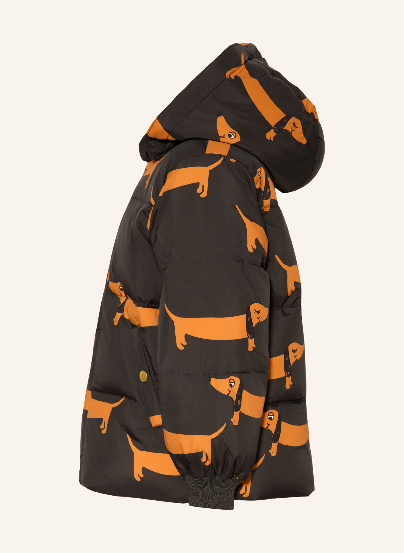 mini rodini Veste matelassée: NOIR / COGNAC