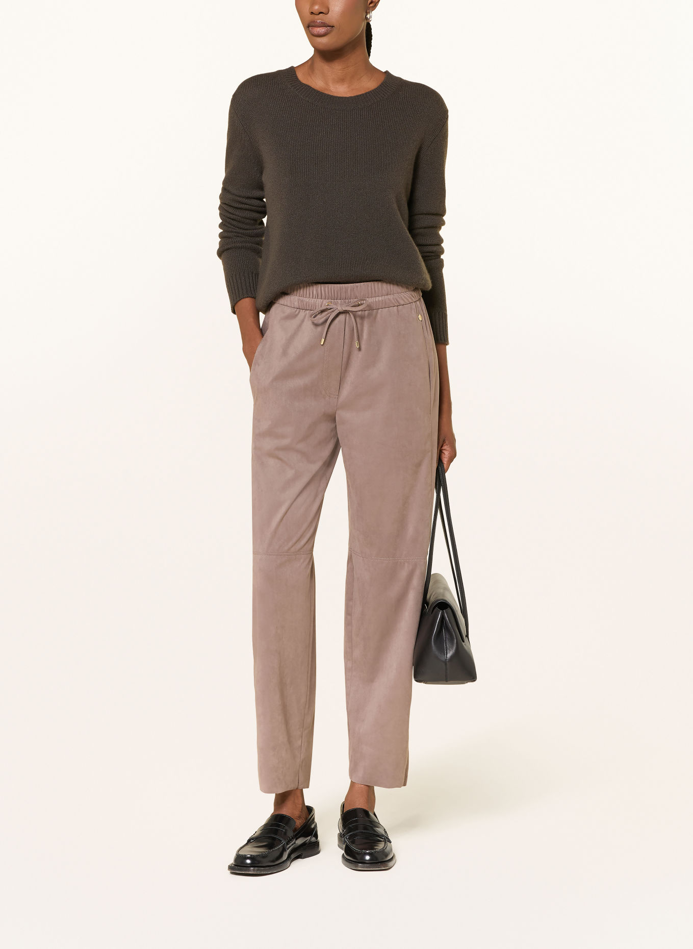 MARC CAIN 7/8-Hose RANCHI in Lederoptik: 666 new dark mauve