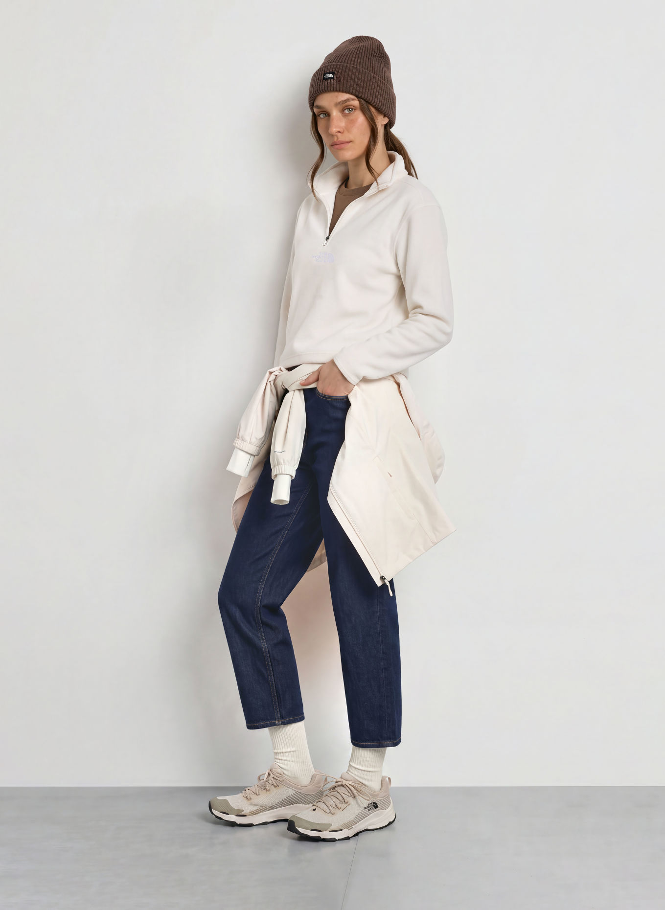 THE NORTH FACE NOVELTY Fleece half-zip sweater: CREAM