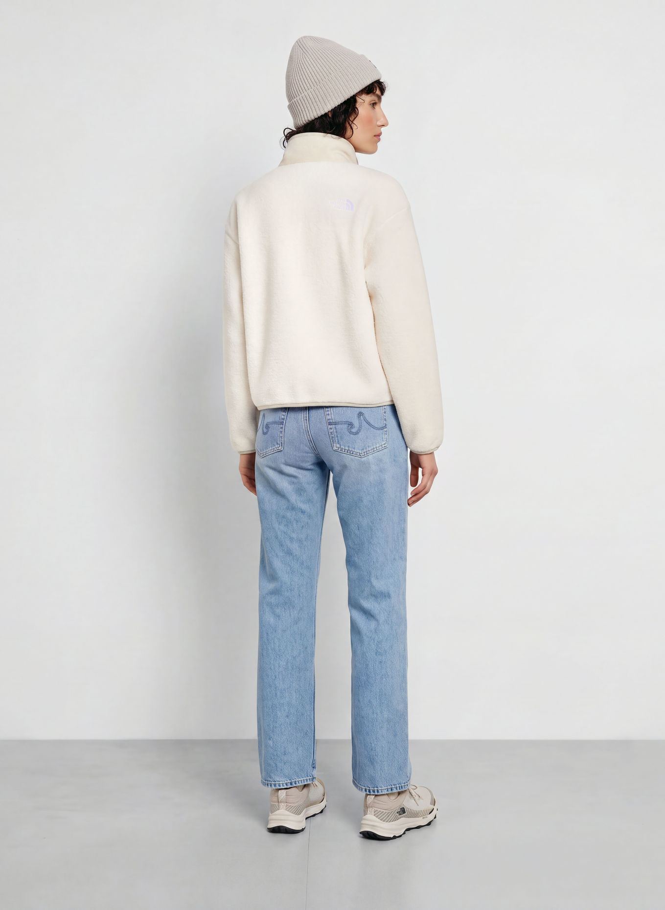 THE NORTH FACE CRAGMONT SNAP Fleece Jacket: CREAM / BEIGE