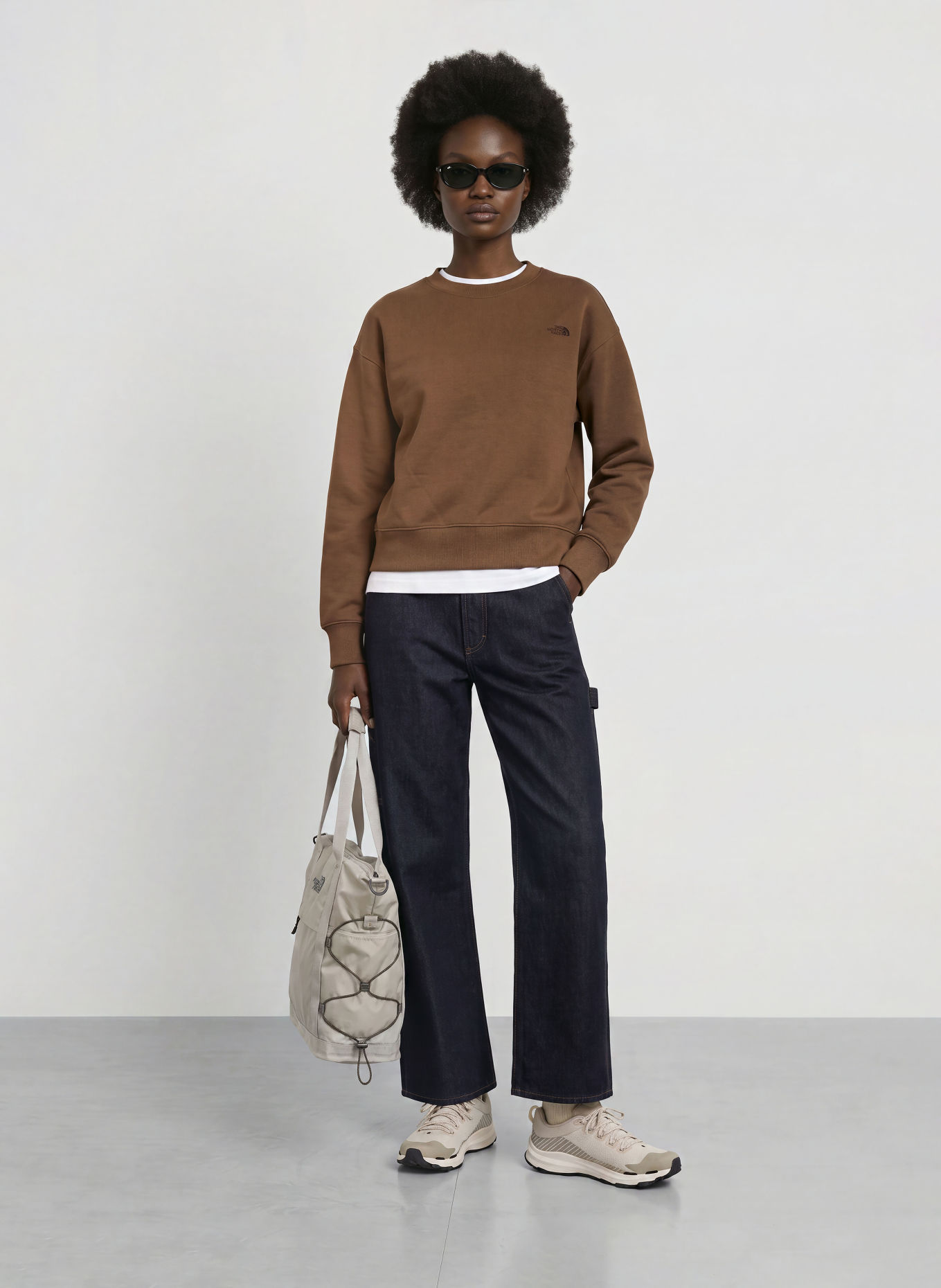THE NORTH FACE Oversized-Sweatshirt TNF™ ESSENTIAL SIMPLE DOME: BRAUN