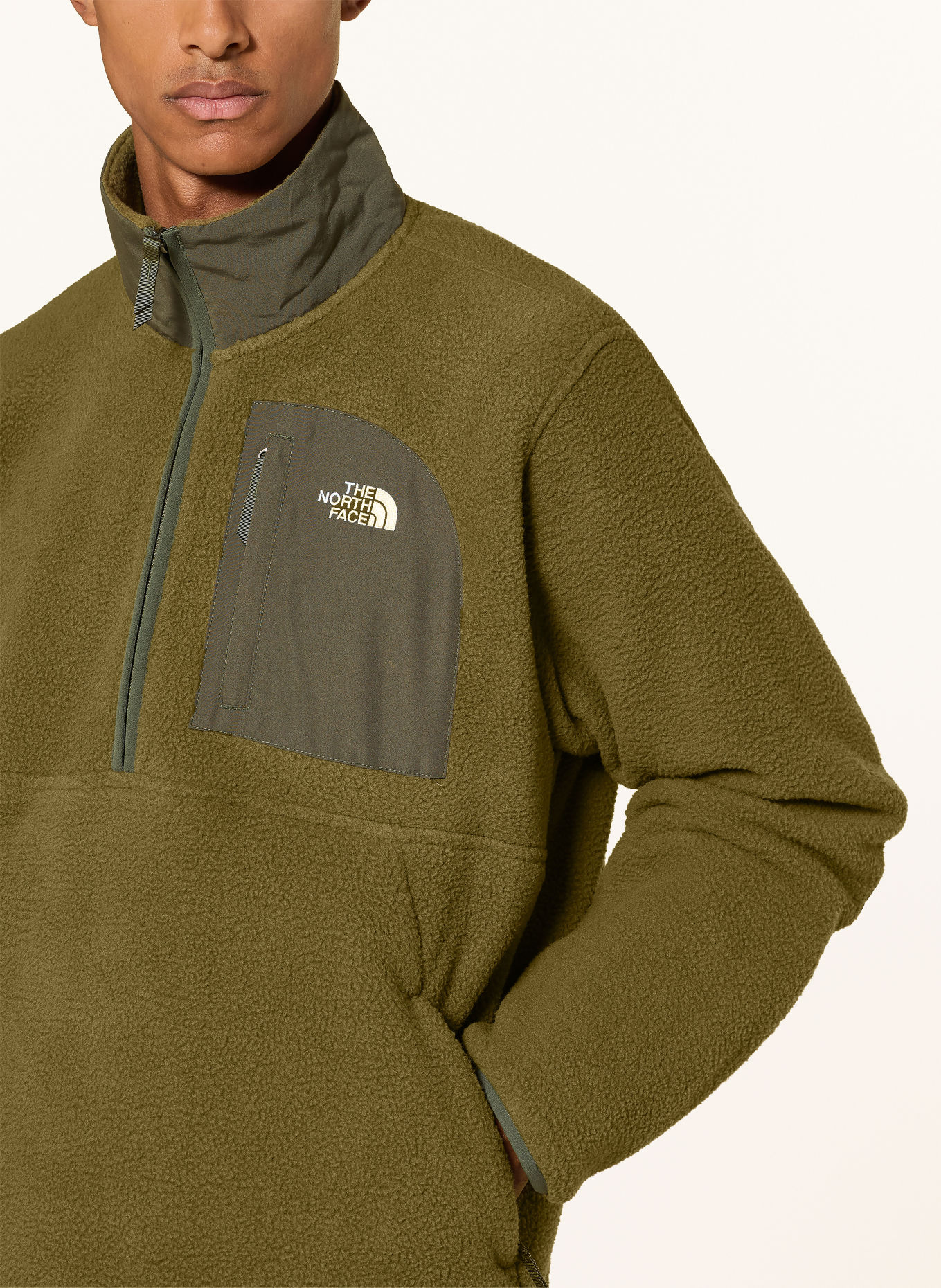 THE NORTH FACE Fleecetrui met halve rits YUMIORI: OLIJF / KAKI