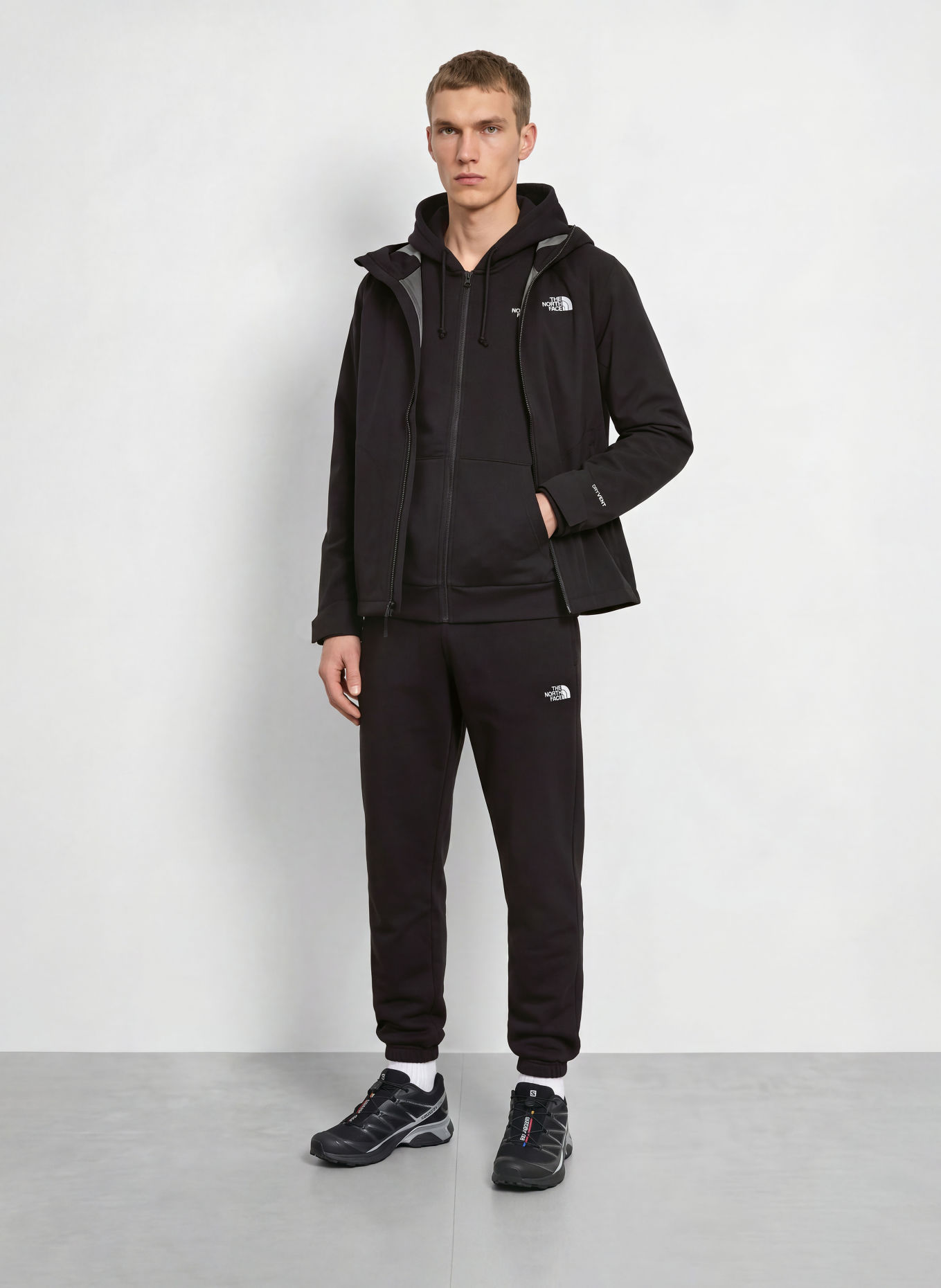 THE NORTH FACE Sweatjacke EVOLUTION SIMPLE DOME: SCHWARZ
