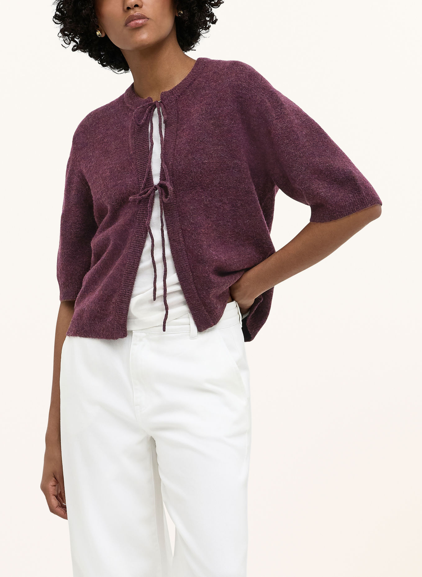 ONLY Strickjacke: DUNKELROT