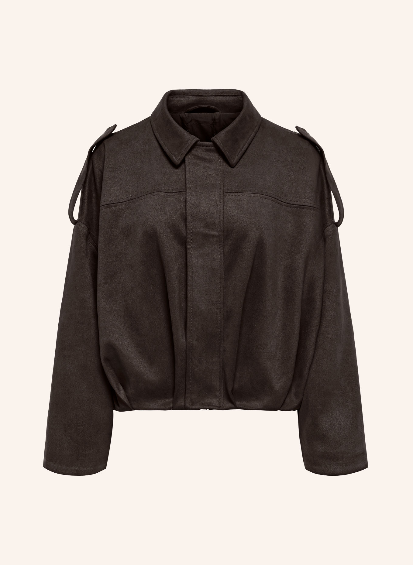 ONLY Leather-look jacket: DARK BROWN