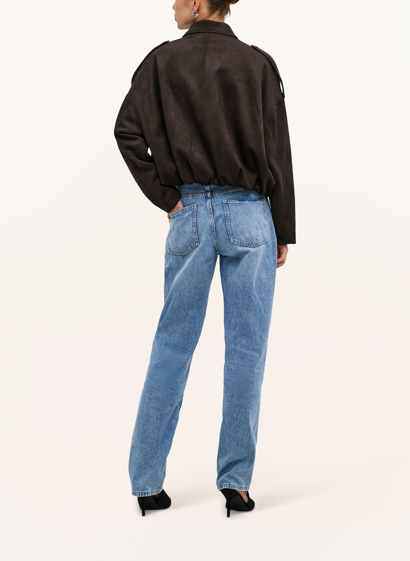 ONLY Leather-look jacket: DARK BROWN