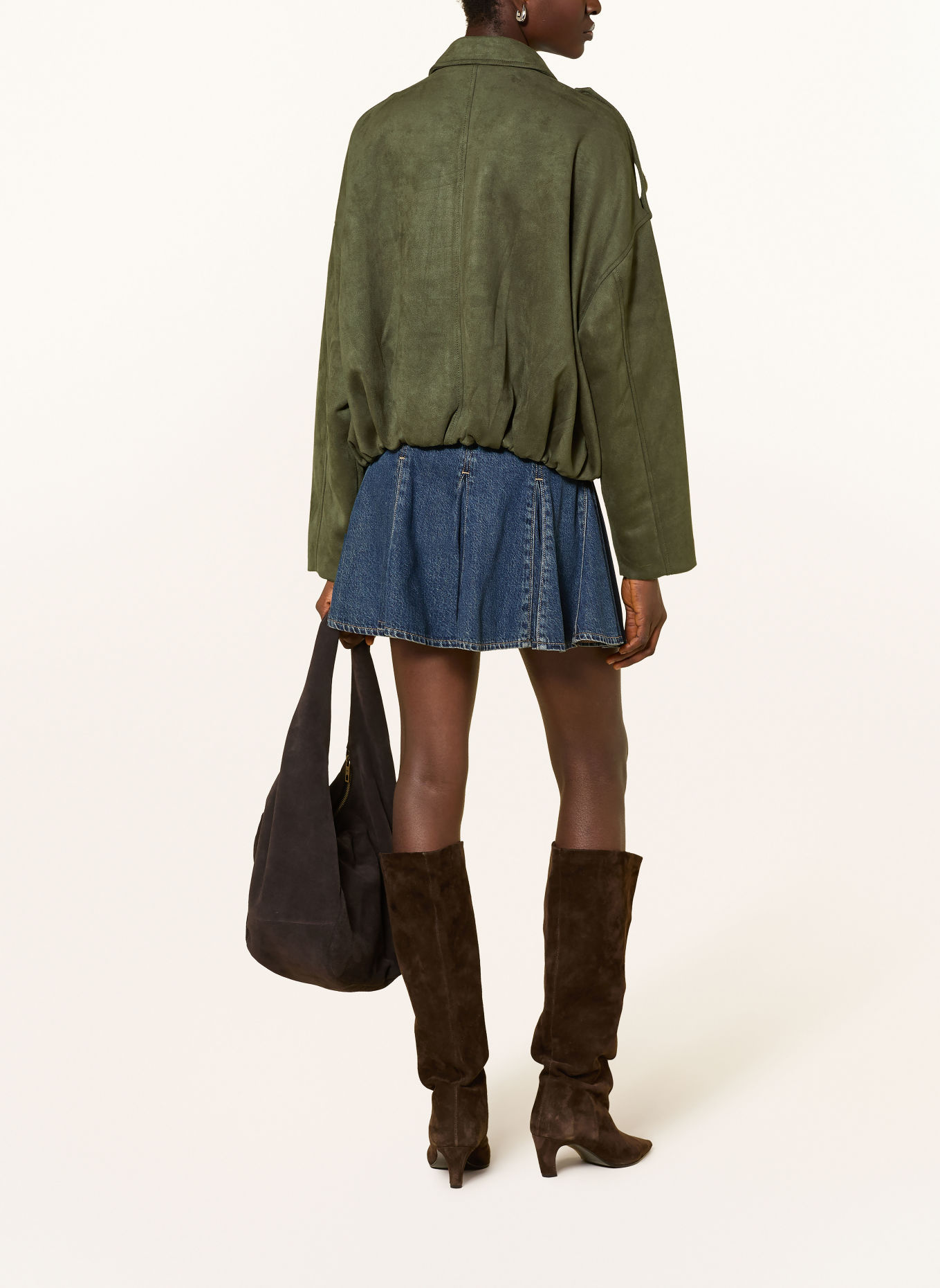 ONLY Leather-look jacket: OLIVE