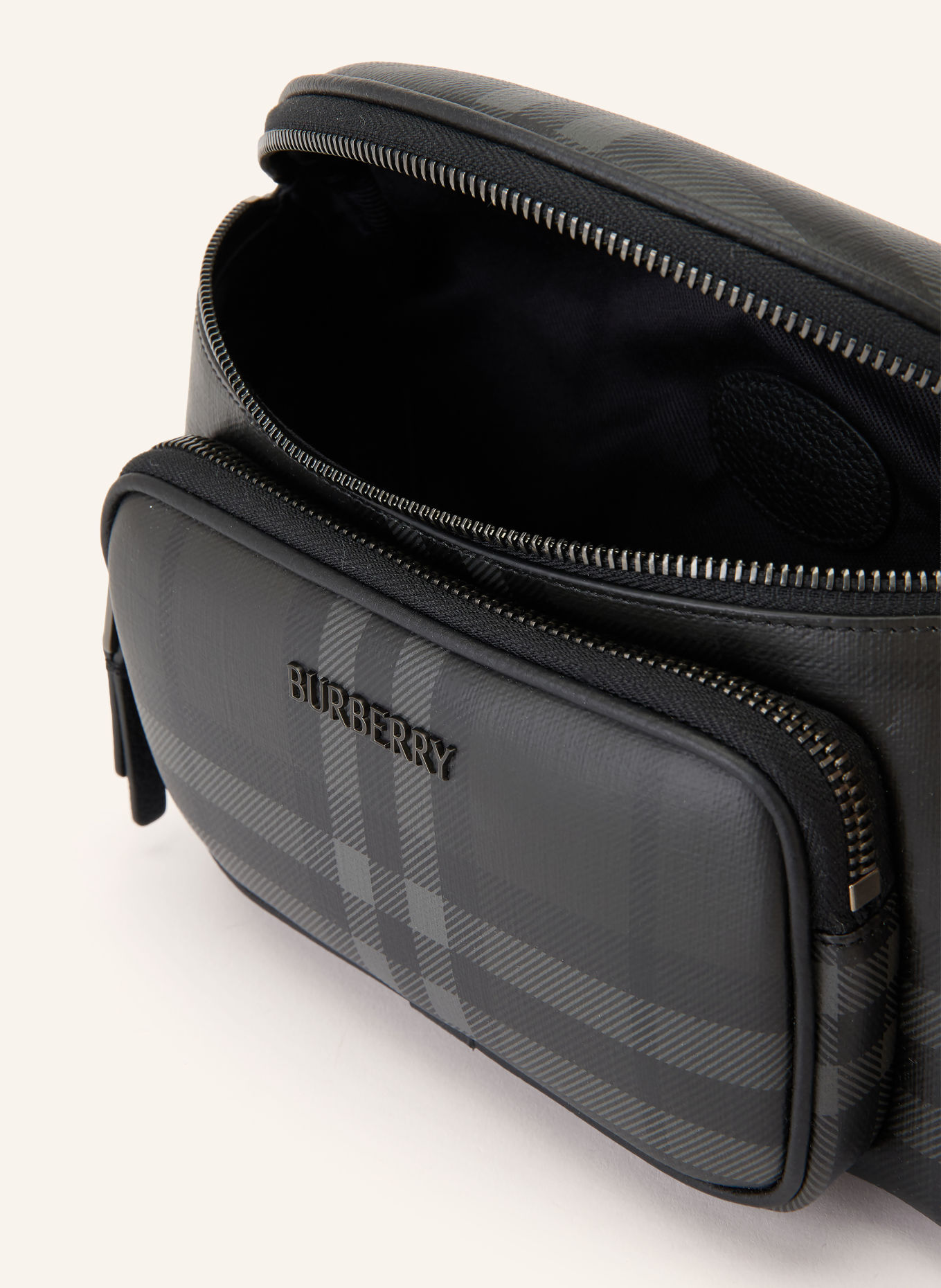 BURBERRY IRON Belt bag: DARK GRAY / BLACK