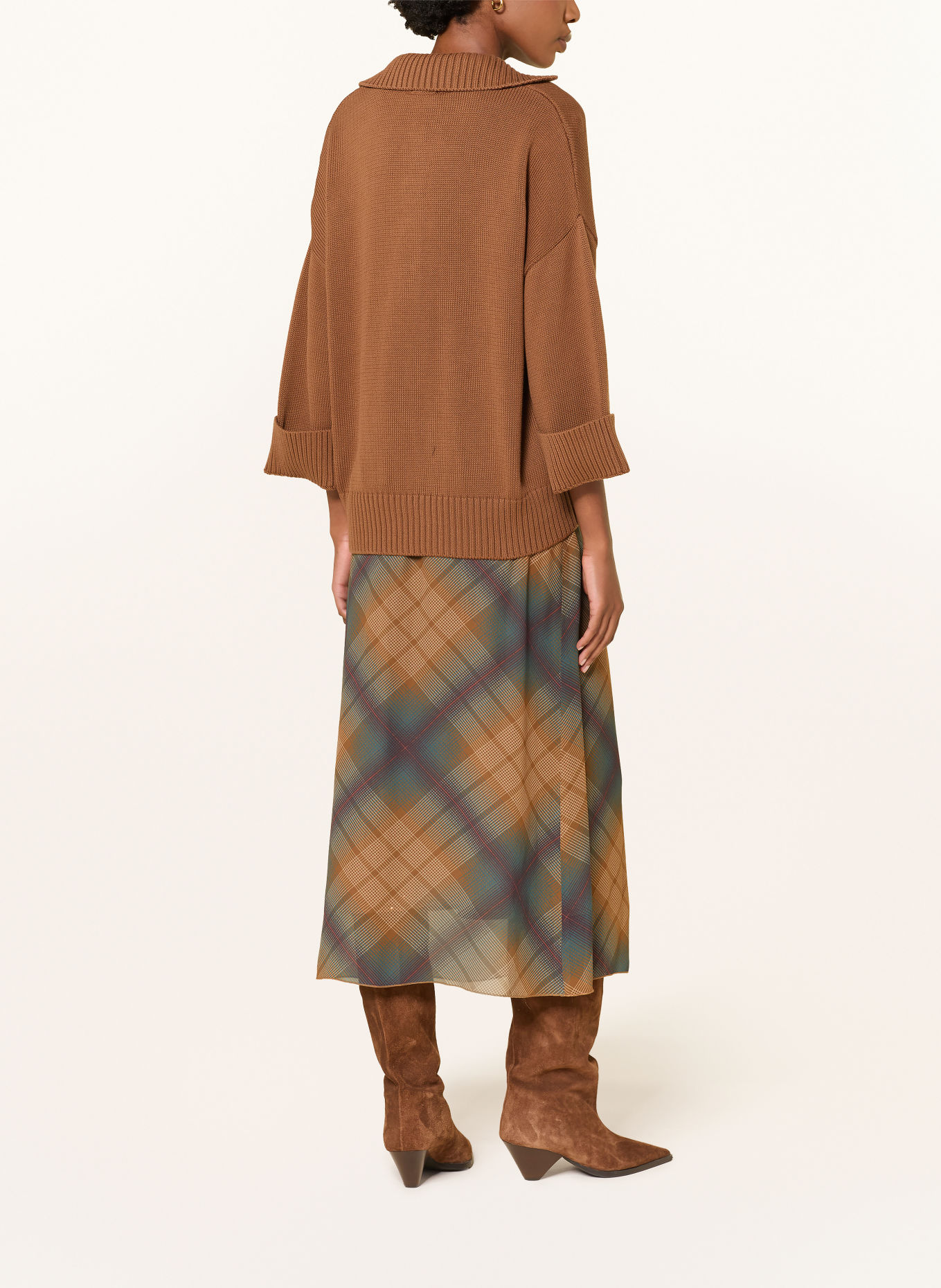 RIANI Rok: COGNAC / ROOD / PETROL