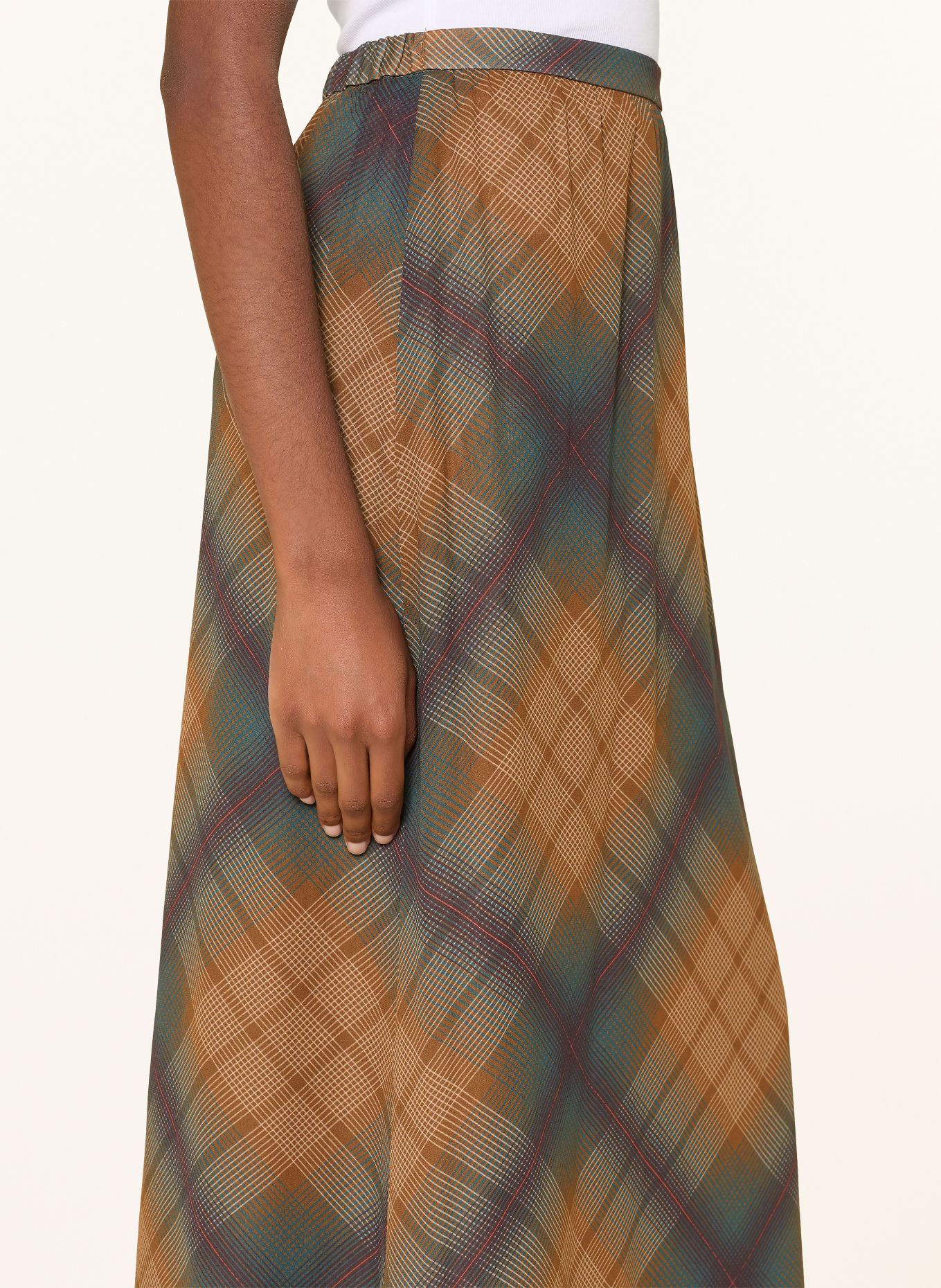 RIANI Rok: COGNAC / ROOD / PETROL