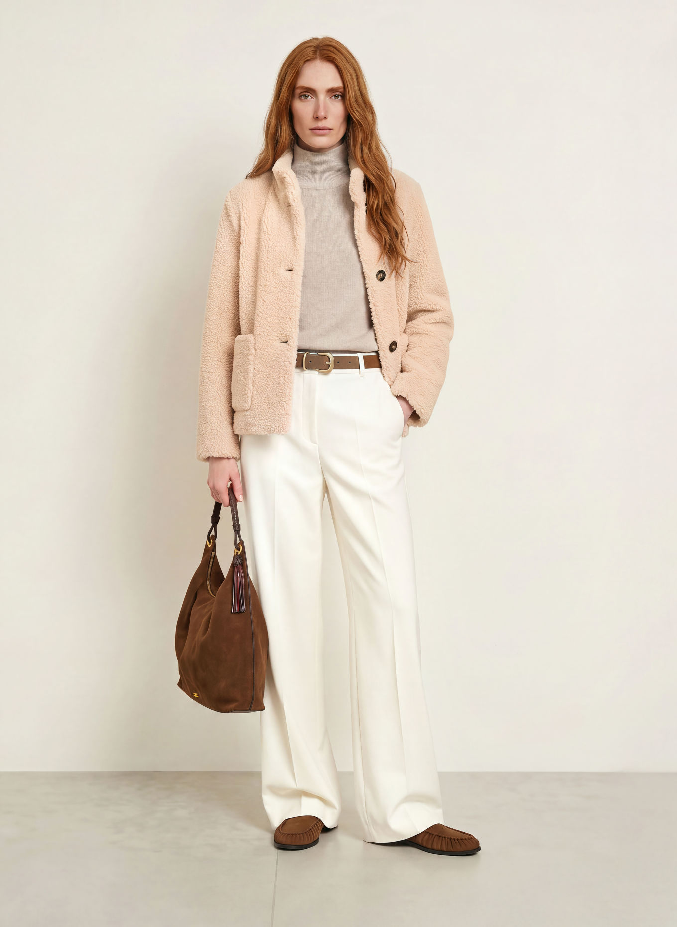 FUCHS SCHMITT Veste en fourrure synthétique AUGSBURG: BEIGE