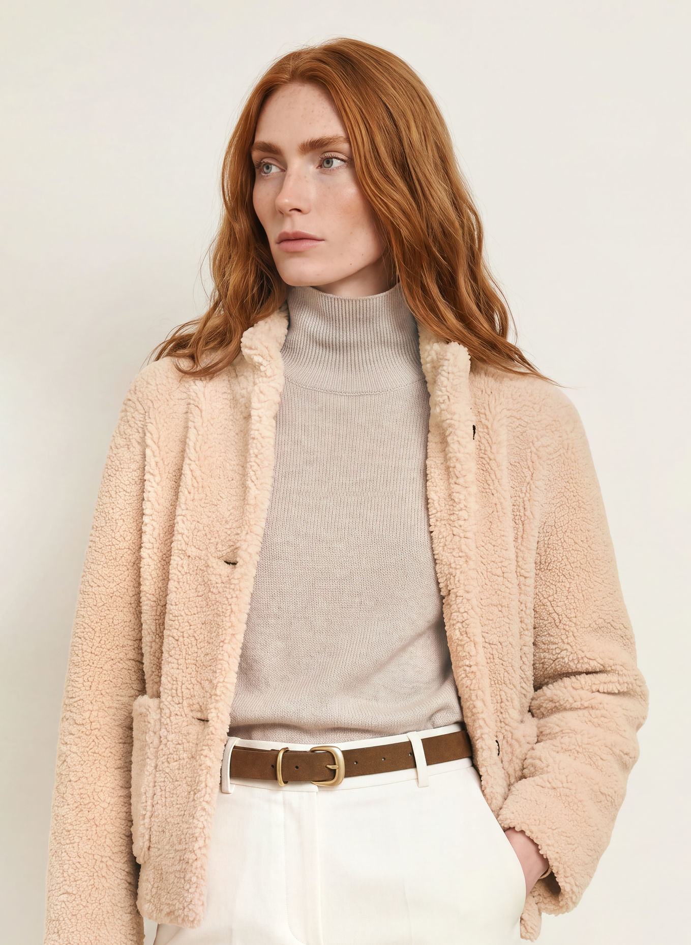 FUCHS SCHMITT Veste en fourrure synthétique AUGSBURG: BEIGE