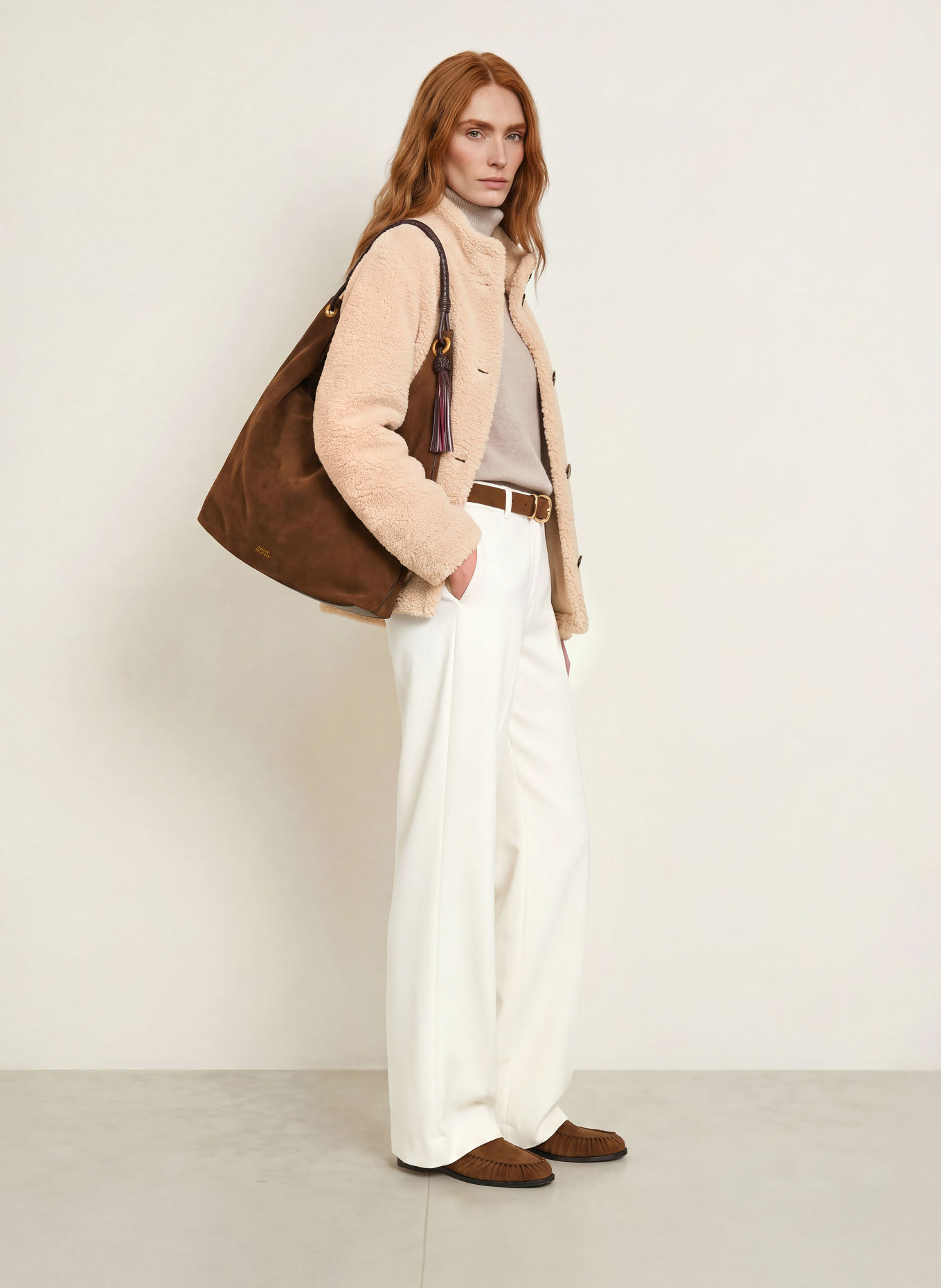 FUCHS SCHMITT Veste en fourrure synthétique AUGSBURG: BEIGE