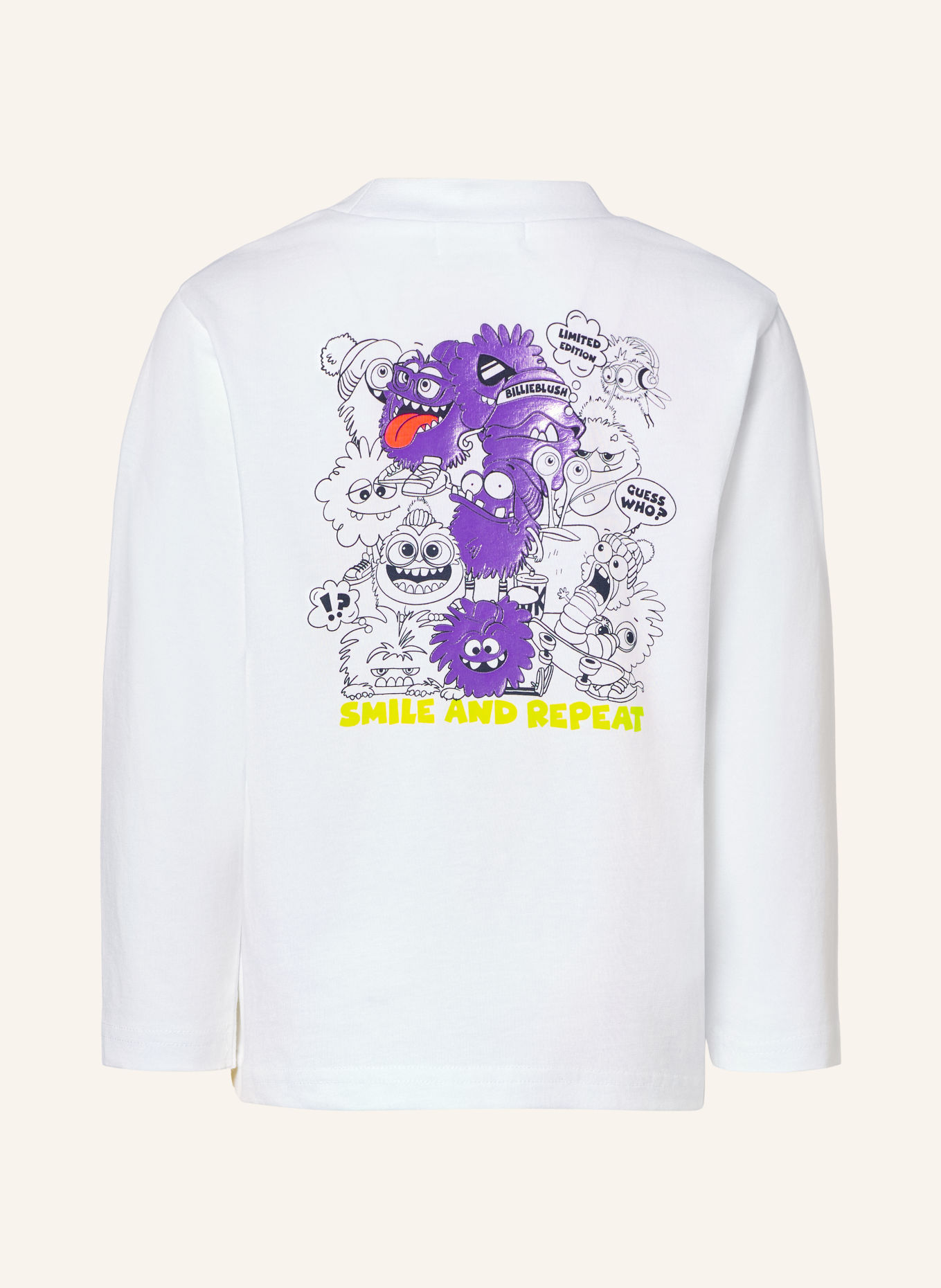 Billieblush Longsleeve: WIT / PAARS / NEONGEEL